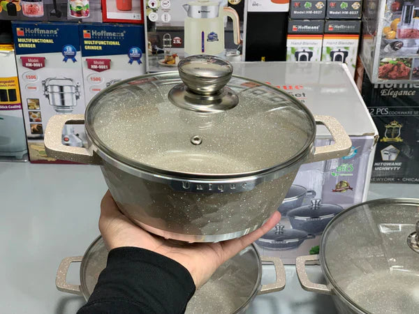 Unique Brand Non Stick Die Cast 10 Pieces Cookware Set