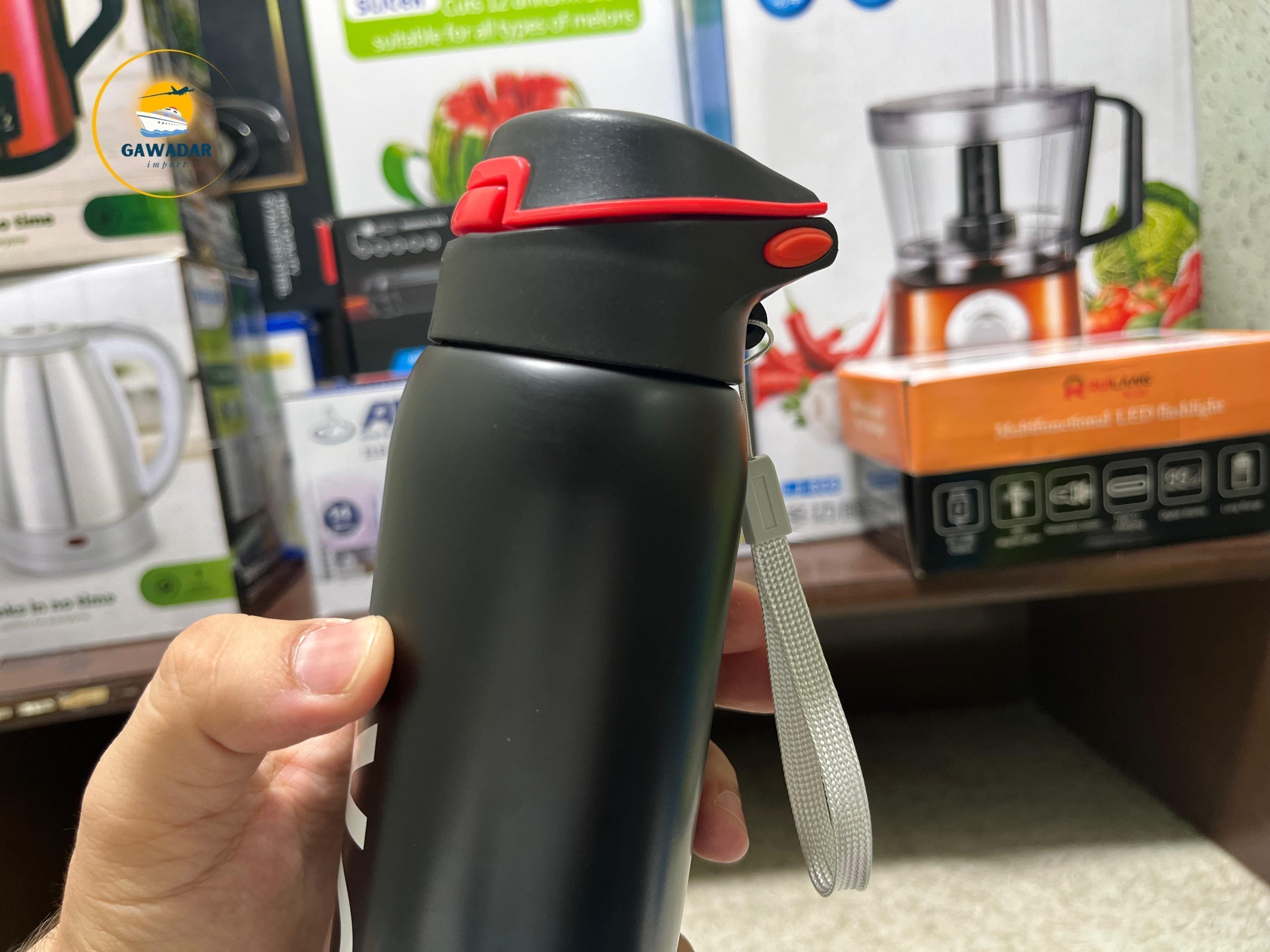 Hanif Traders's SPORT Brand Vacuum Water Bottle 500ml , Stainless Steel Build In Straw