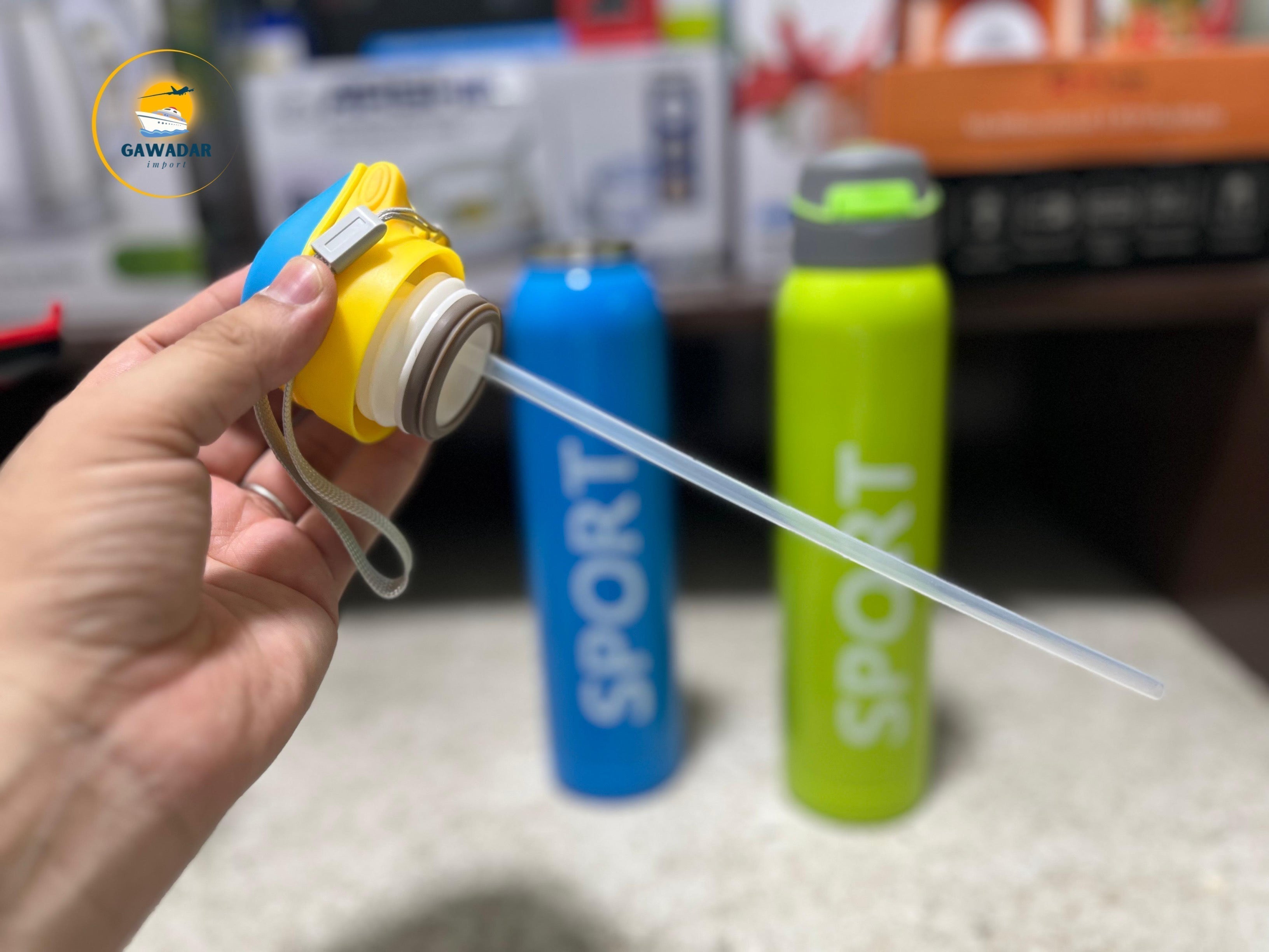 Hanif Traders's SPORT Brand Cold water bottles , Stainless Steel Built In Straw 750ml