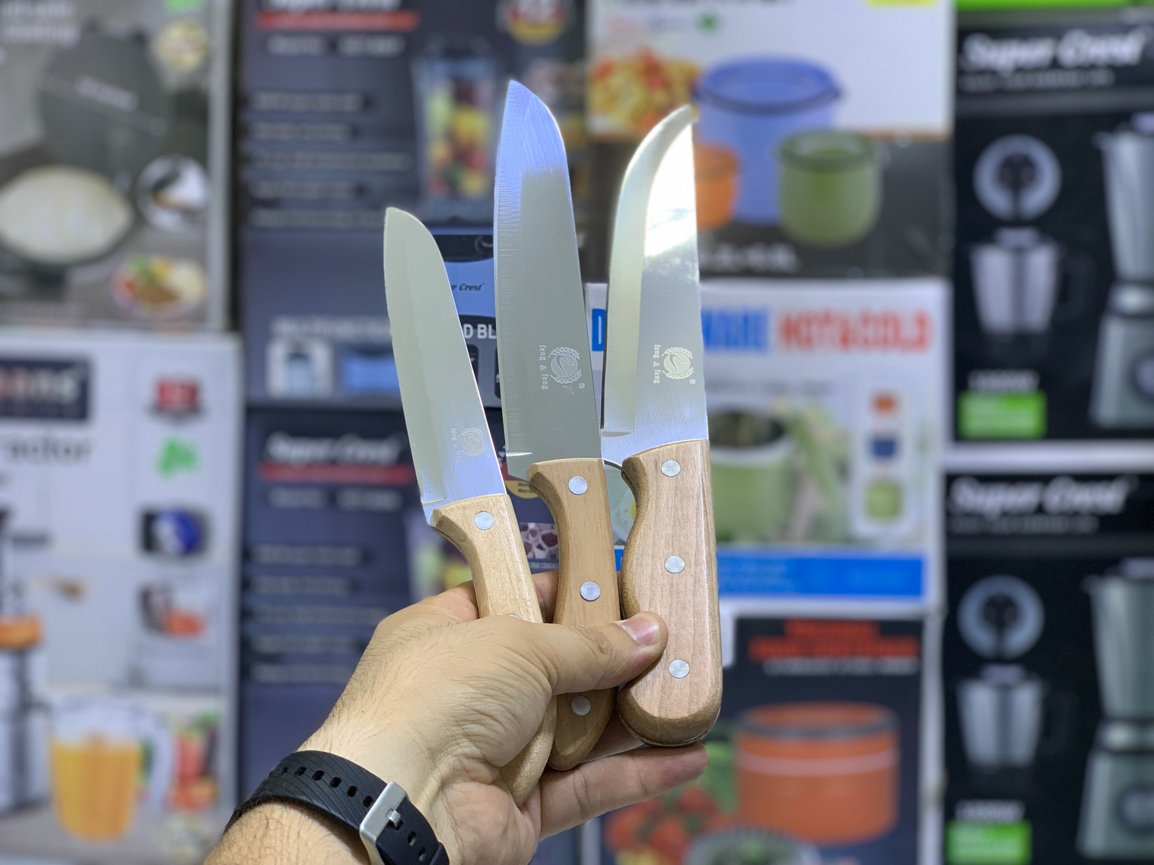 Pack of 3 Knives Set For Eid E Qurbani Stainless Steel