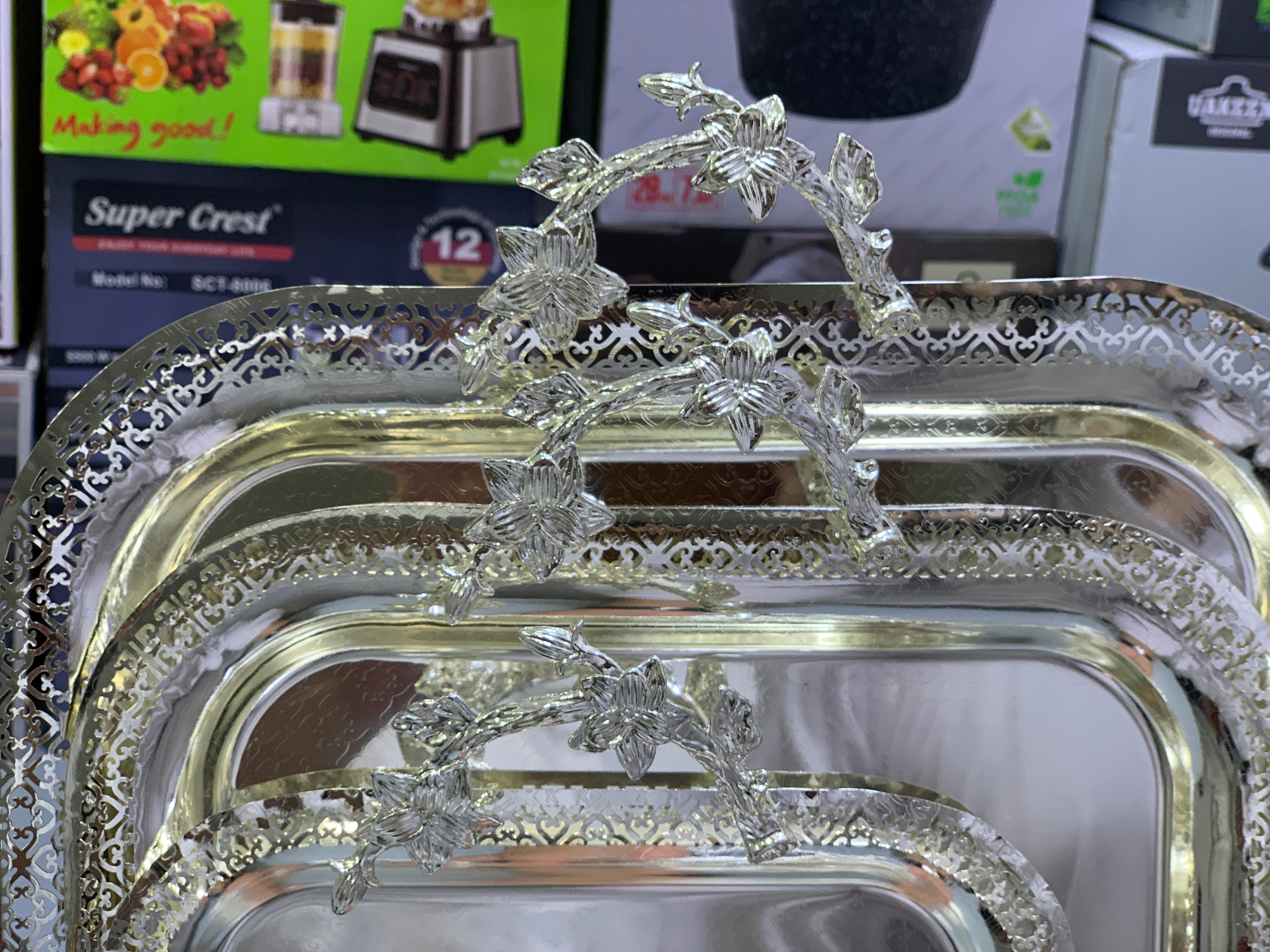 Stainless steel Tray set Model H-3 Silver