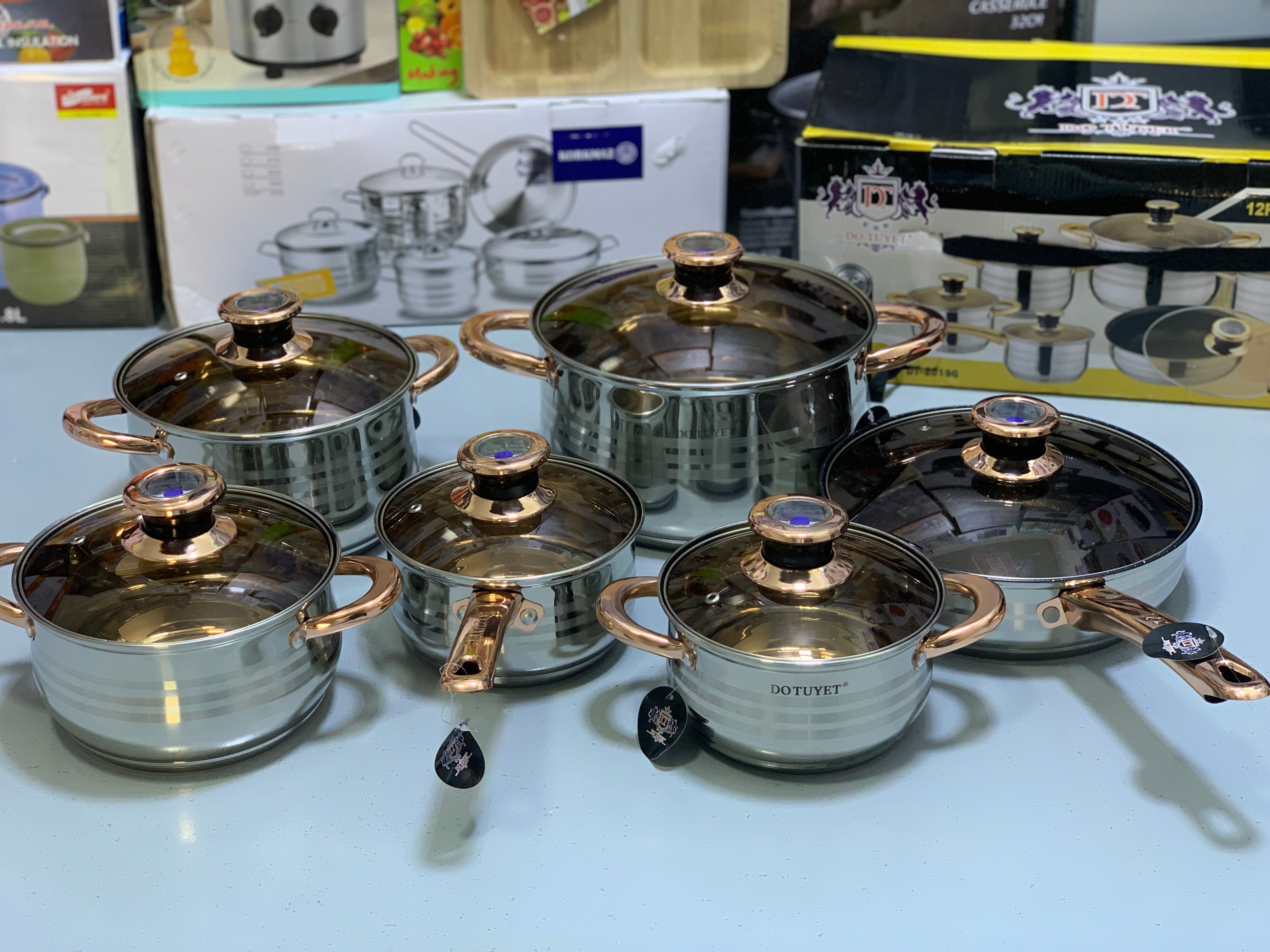 12 Pieces Cookware set Stainless Steel , Do Tuyet Vietnam Brand