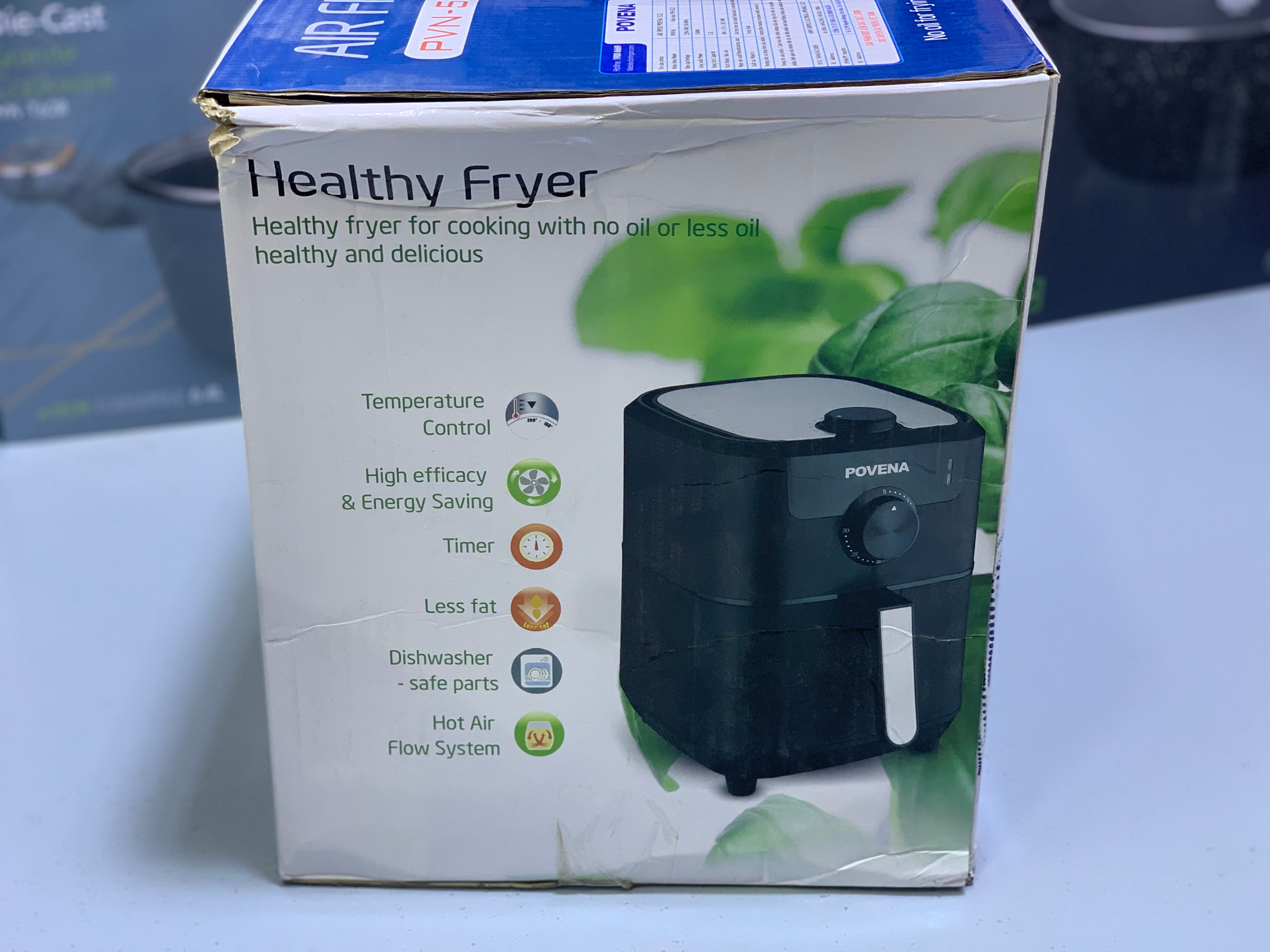 Povena Healthy Air Fryer 5.5L capacity Temperature Control