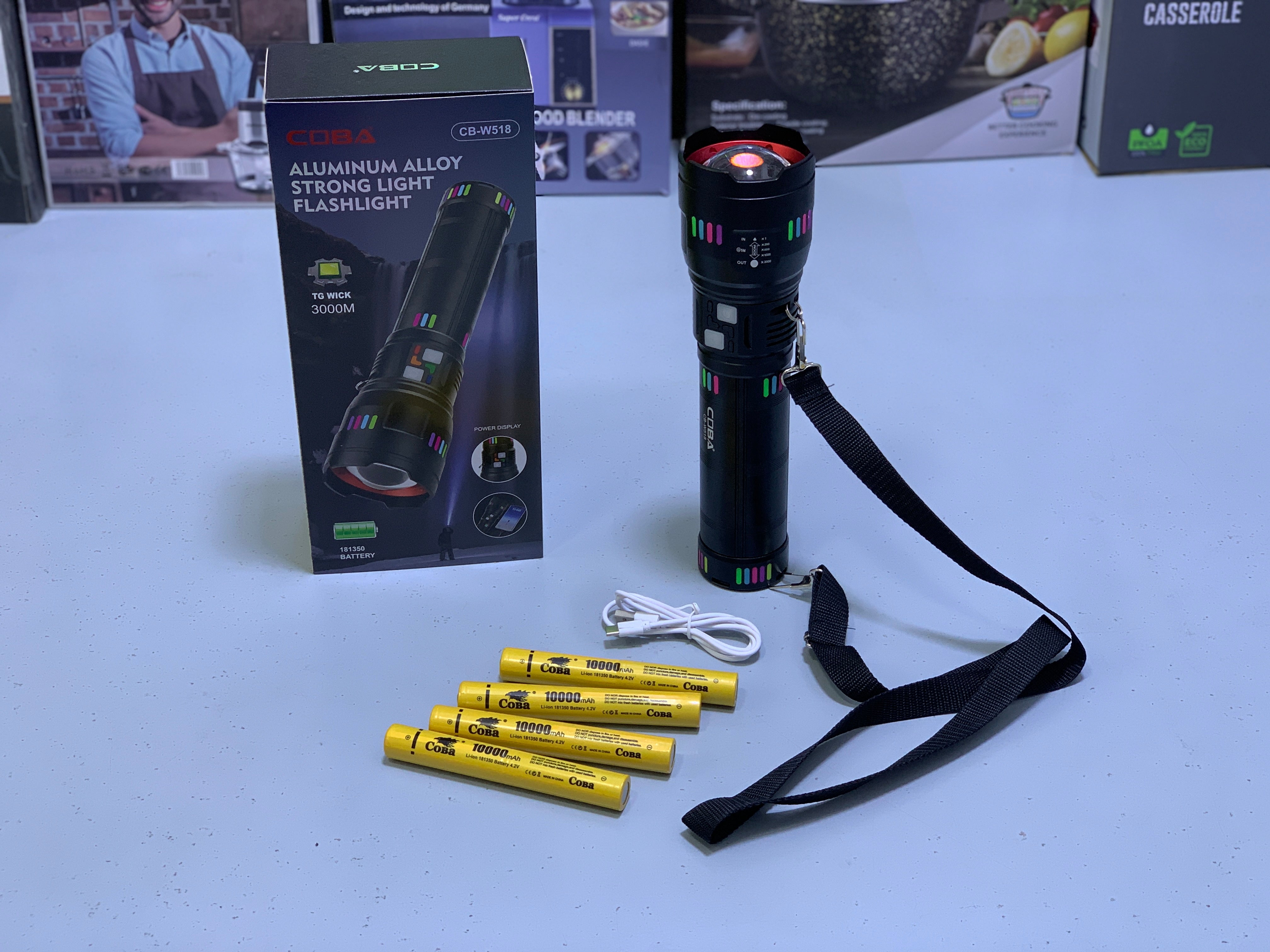 Coba Aluminum Allay Flashlight, Handheld Torch Model: CB-W518
