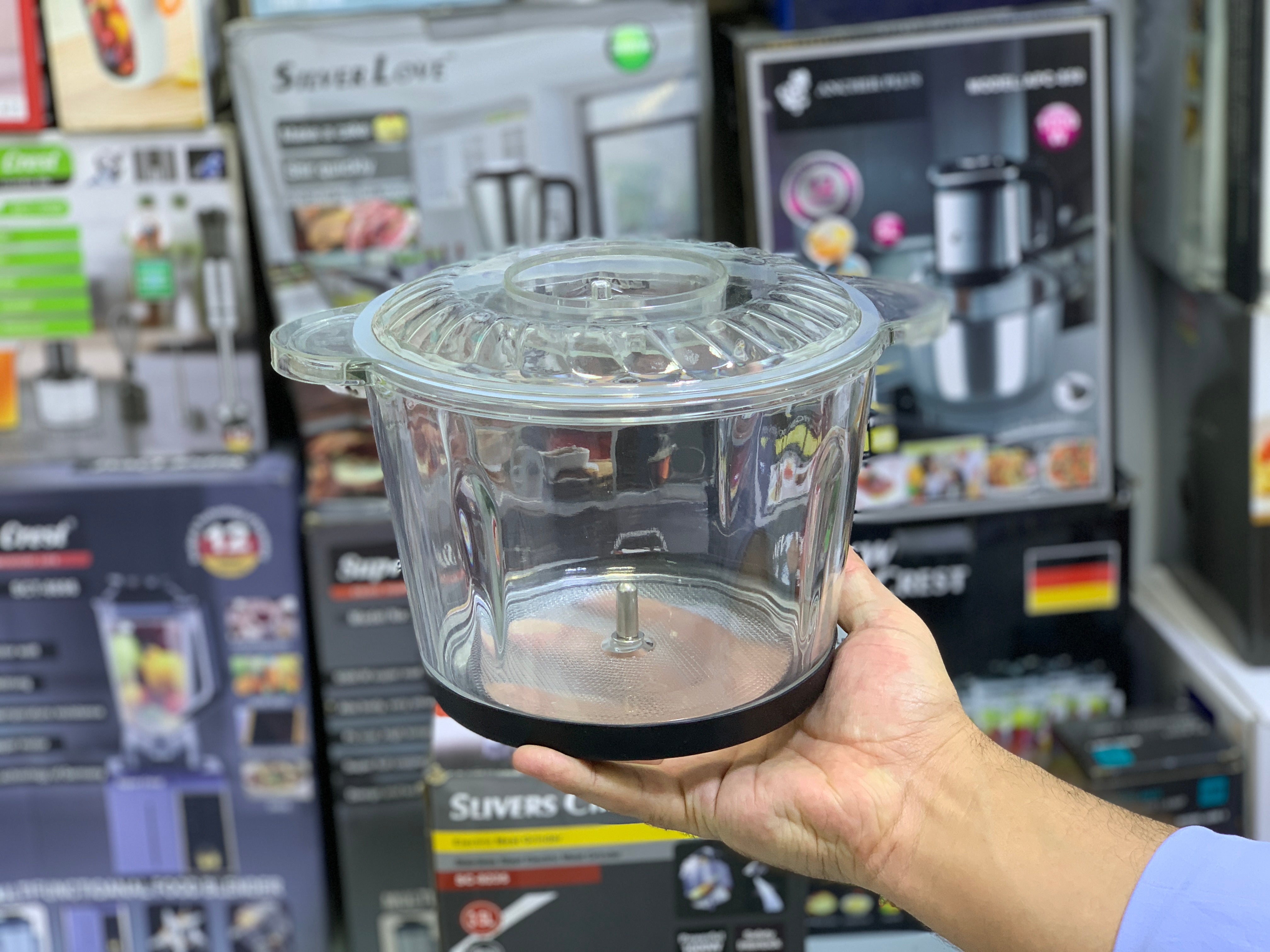 6 in 1 Food Chopper and Garlic Shredder,  double bowls and double blades