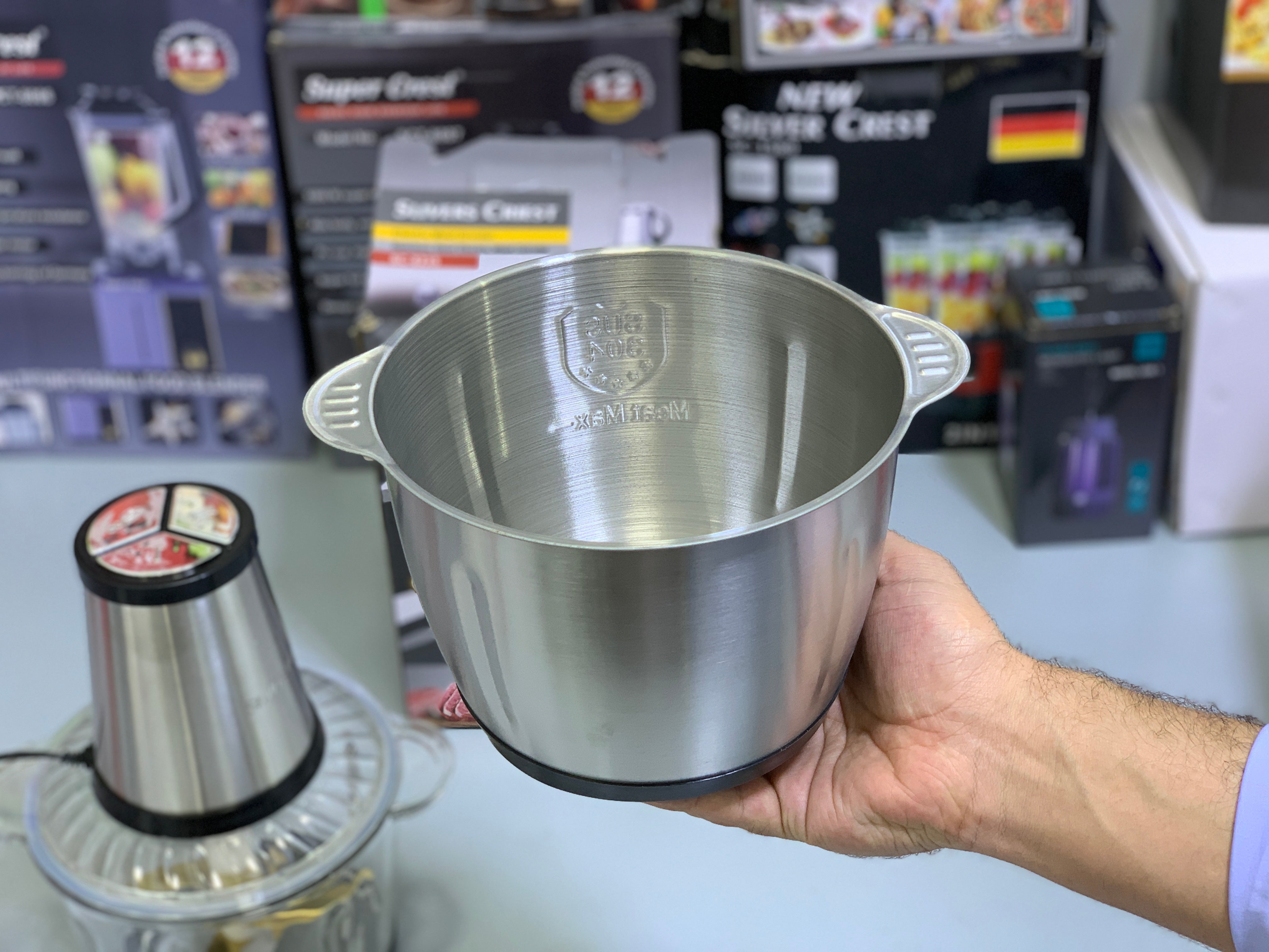 6 in 1 Food Chopper and Garlic Shredder,  double bowls and double blades