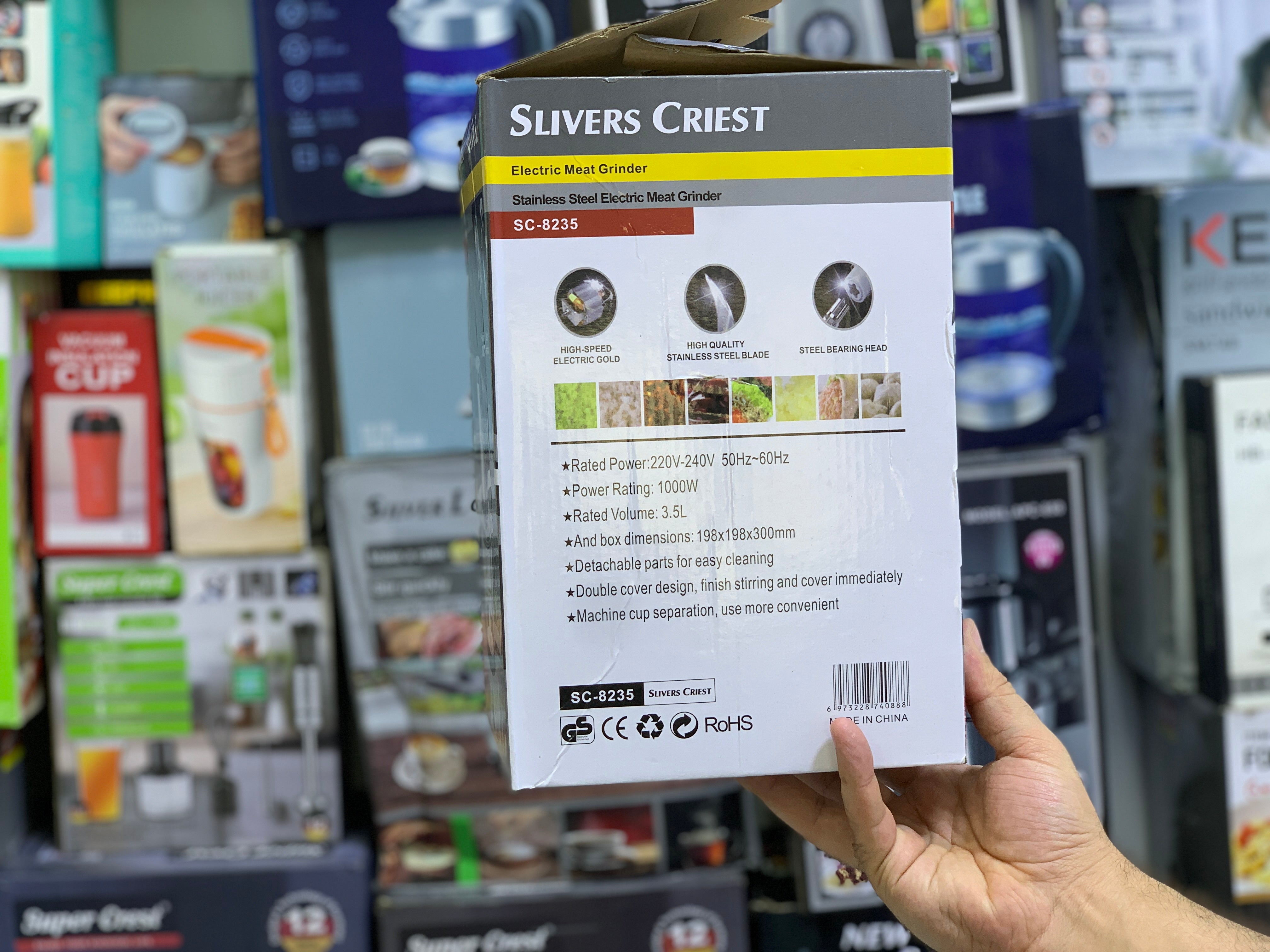 6 in 1 Food Chopper and Garlic Shredder,  double bowls and double blades