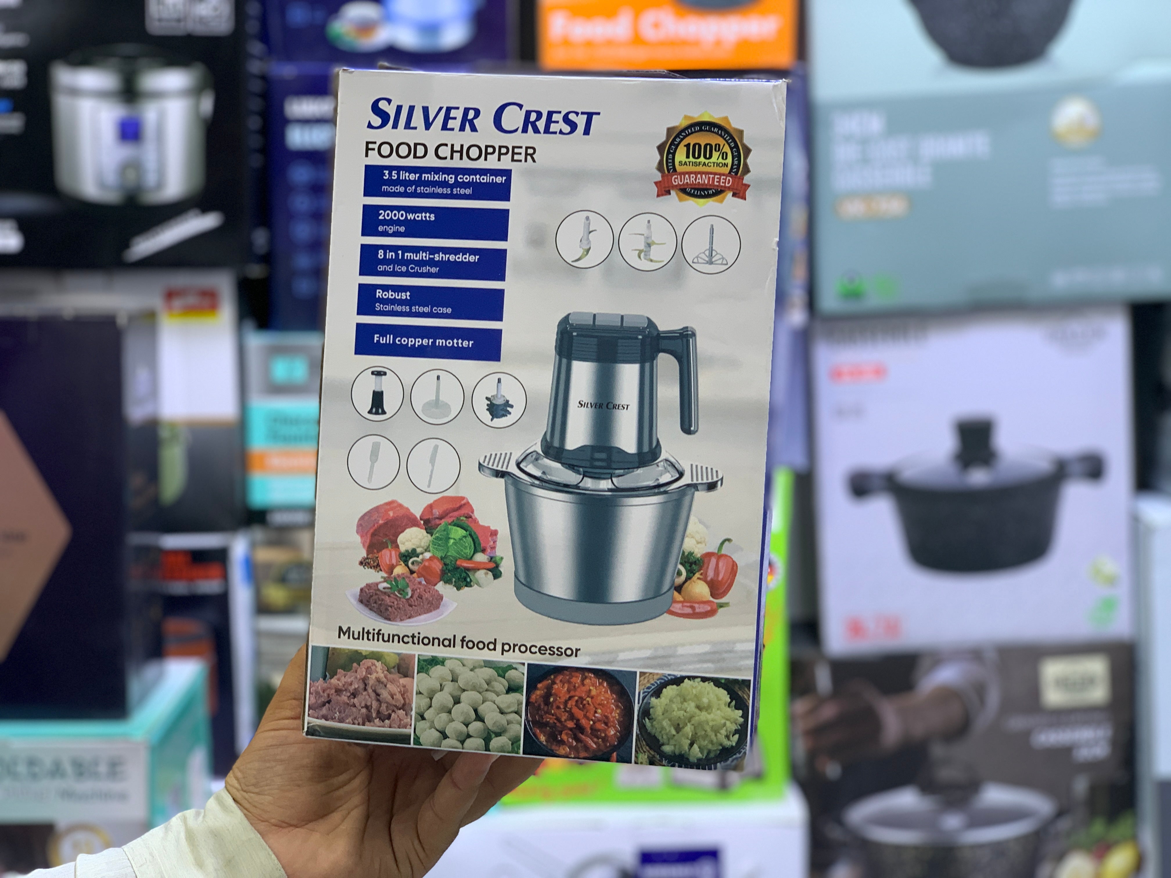 Silver crest 8 in 1 Food Chopper , Lasi Maker and Manual Chopper Full Copper Motor