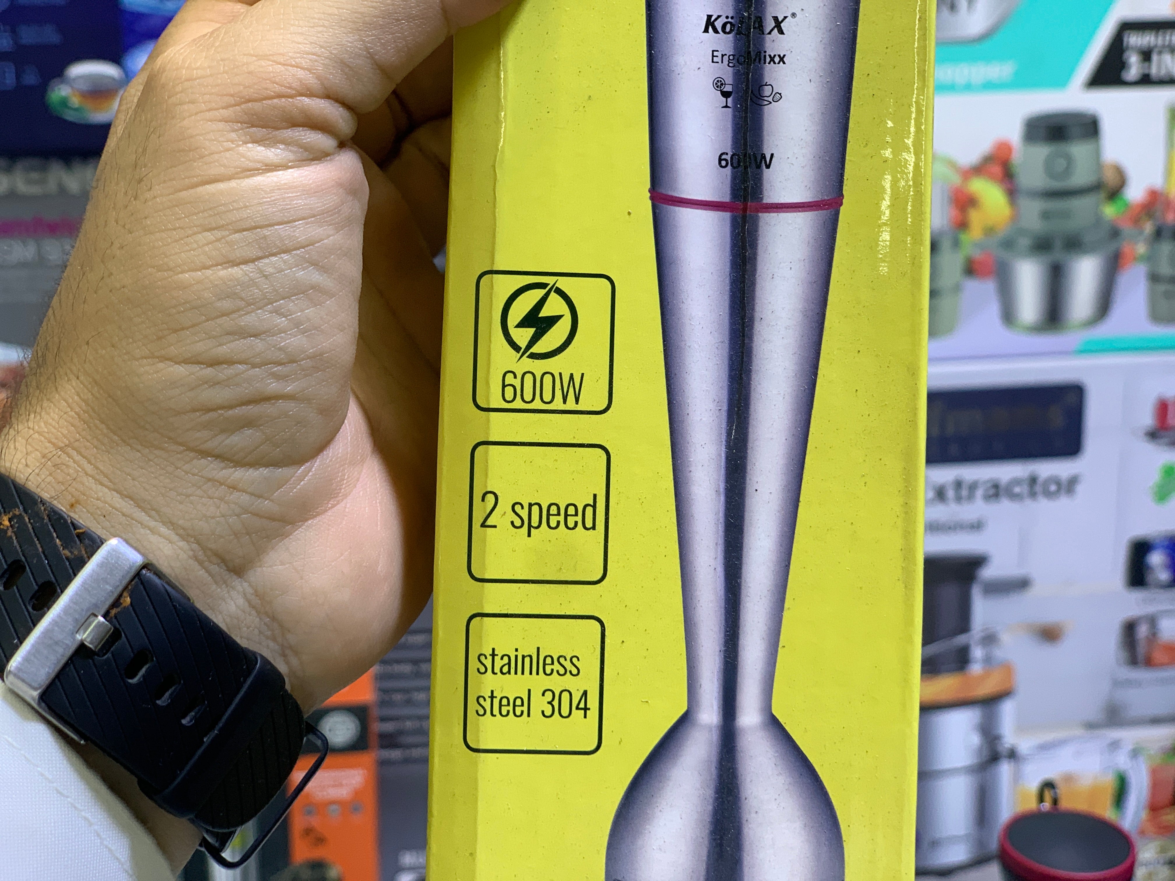 Kolax Hand Blender Stainless Steel 600w