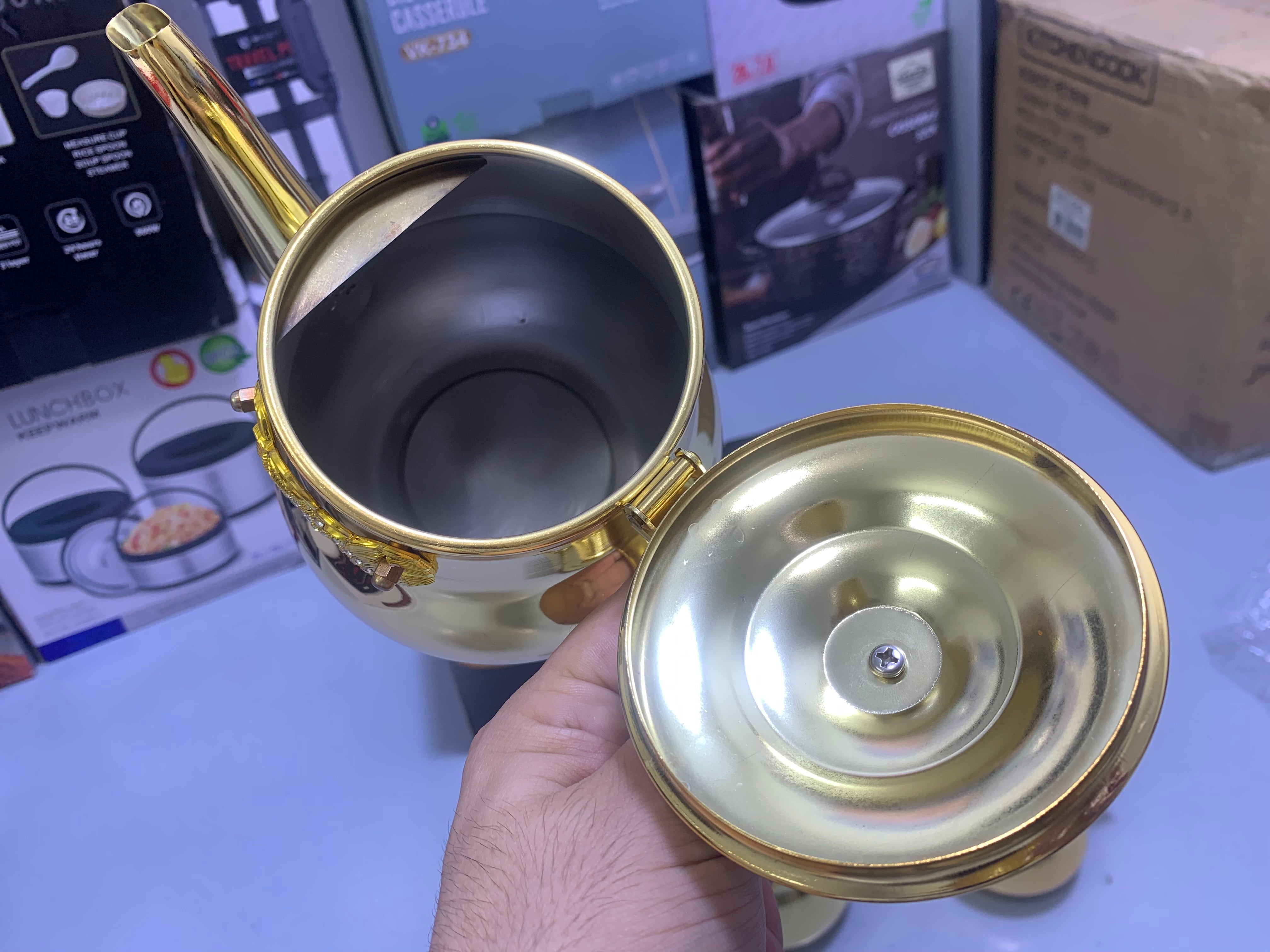 Golden 3 Pieces Tea Kettles
