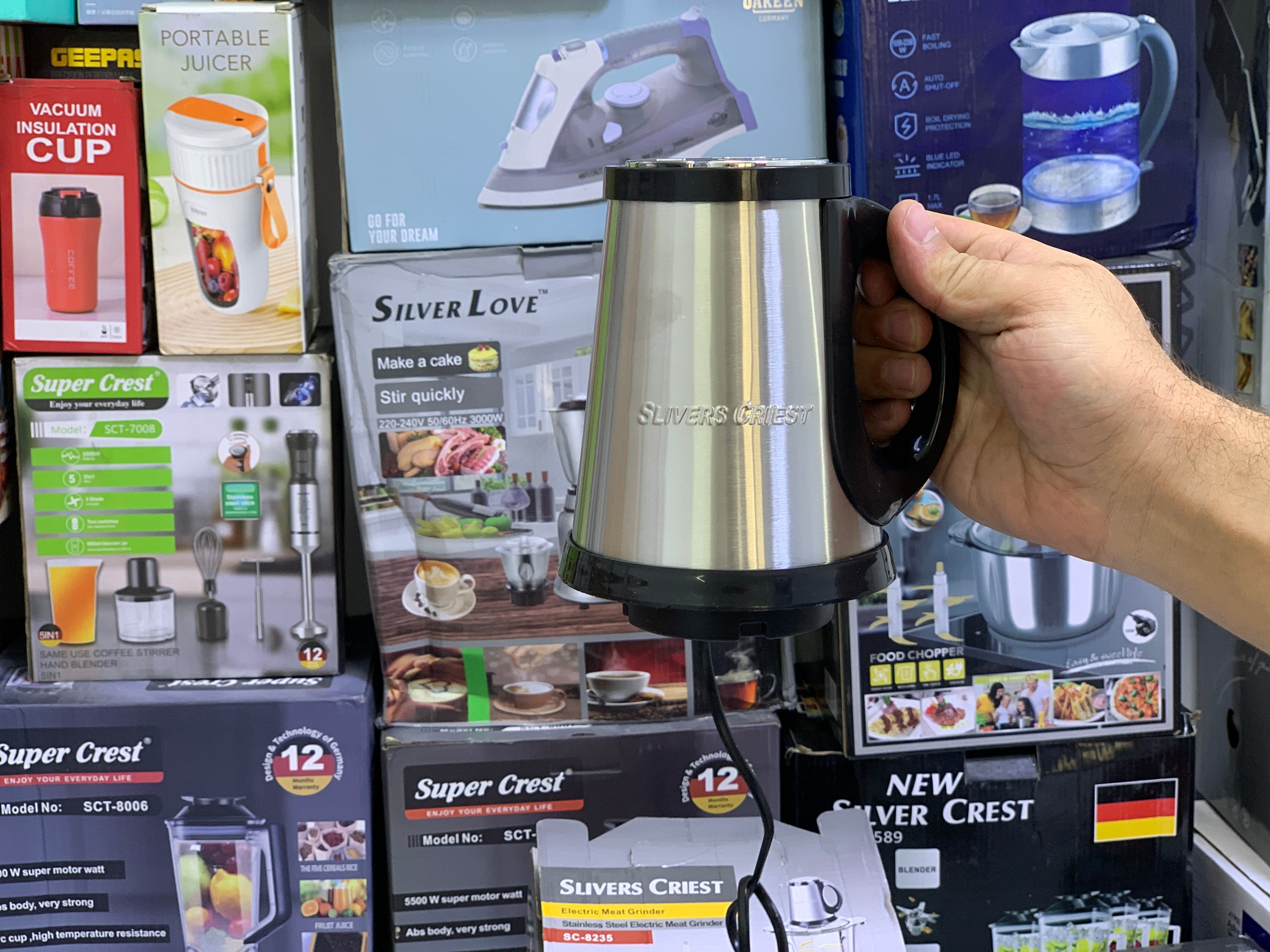 6 in 1 Food Chopper and Garlic Shredder,  double bowls and double blades