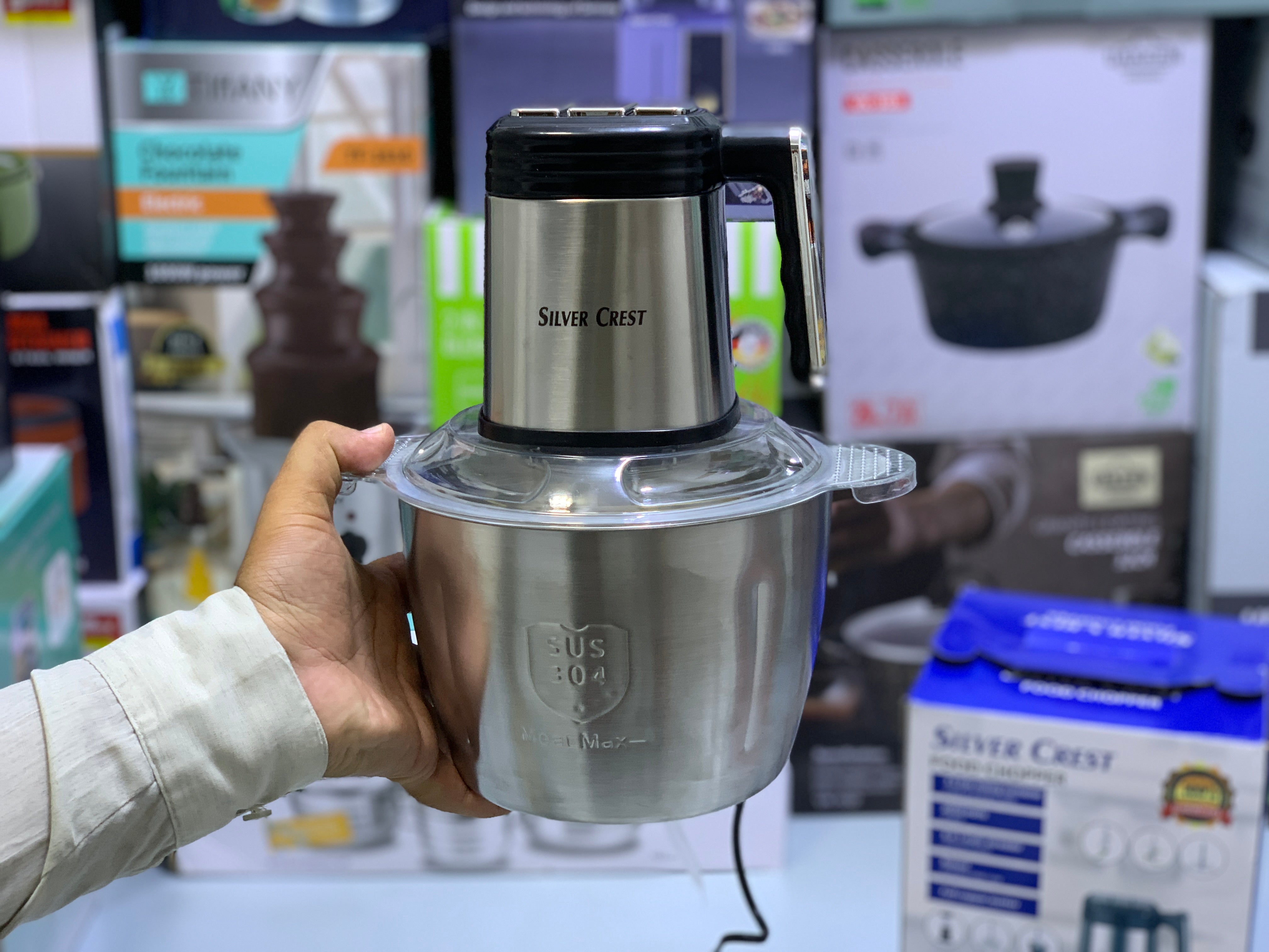 Silver crest 8 in 1 Food Chopper , Lasi Maker and Manual Chopper Full Copper Motor