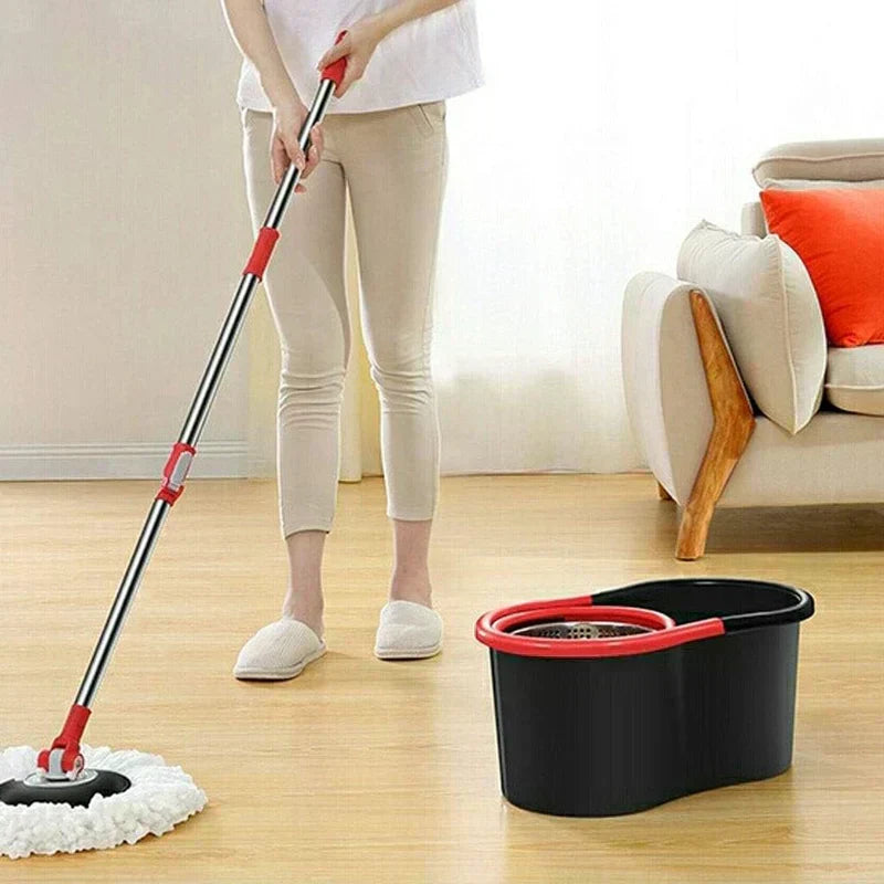 Hanif Traders™ 360 Degree Spin Mop, Floor Cleaning, Stainless Steel Dry Basket for Home, Office and Kitchen