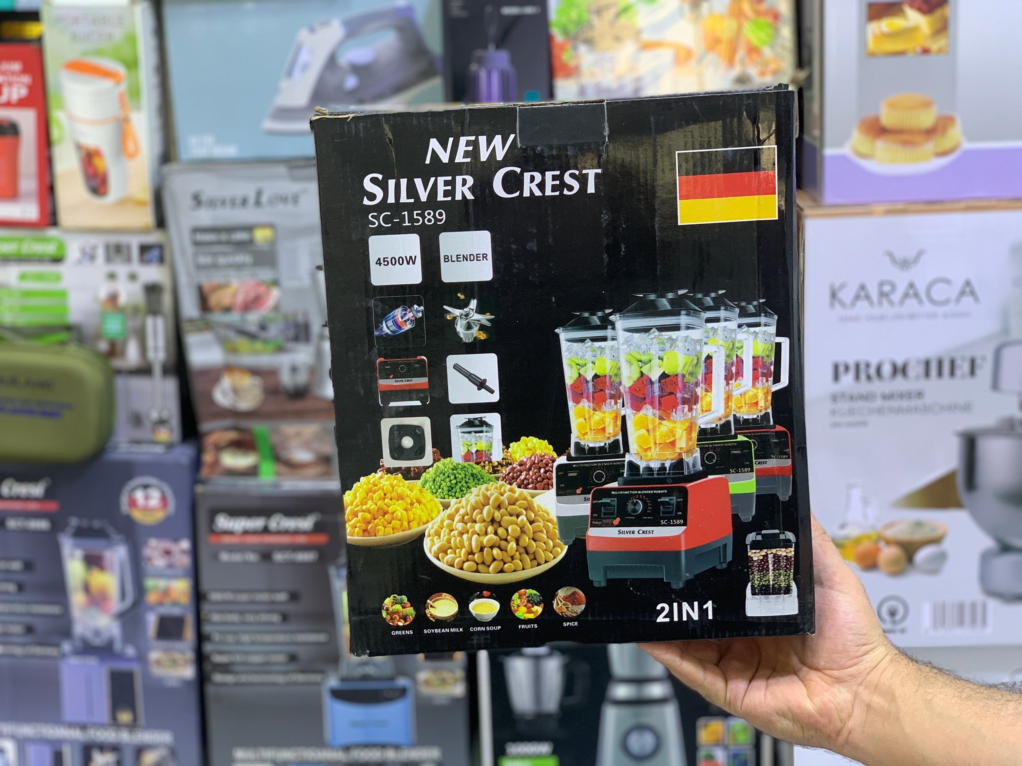 Silver Crest 2 in 1 Blender and Grinder Model: SC-1589 2.5L 4500w