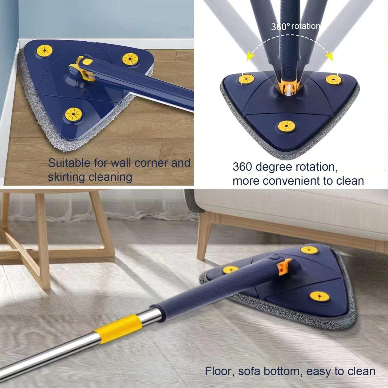 Hanif Traders™ Triangle Mop For Cleaning Floors, Walls, Tales and Solar Panels Trending Product