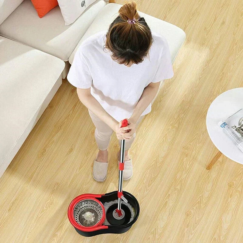 Hanif Traders™ 360 Degree Spin Mop, Floor Cleaning, Stainless Steel Dry Basket for Home, Office and Kitchen