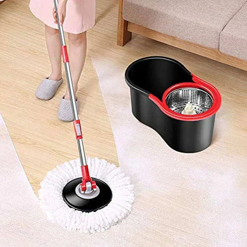 Hanif Traders™ 360 Degree Spin Mop, Floor Cleaning, Stainless Steel Dry Basket for Home, Office and Kitchen