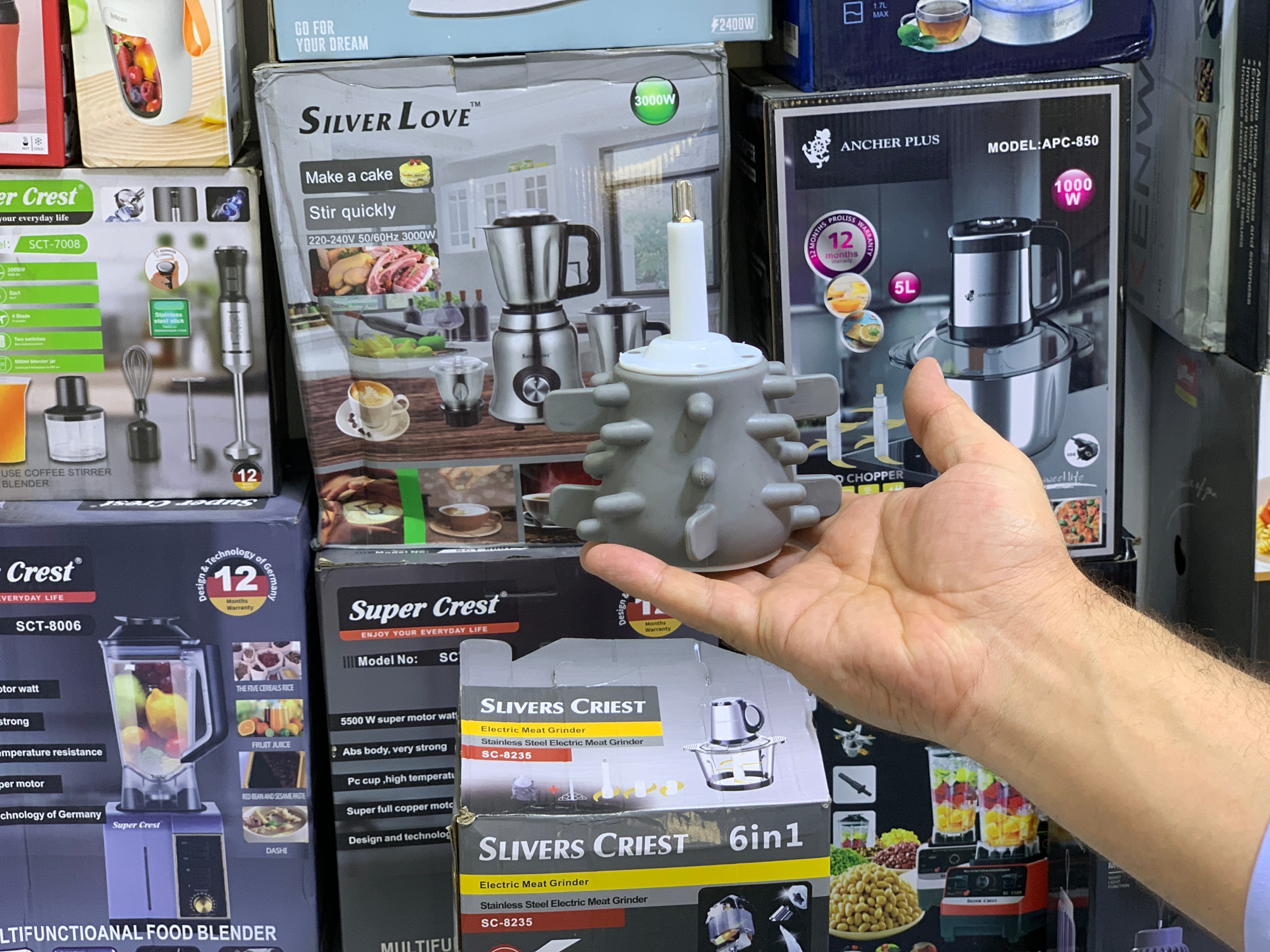 6 in 1 Food Chopper and Garlic Shredder,  double bowls and double blades