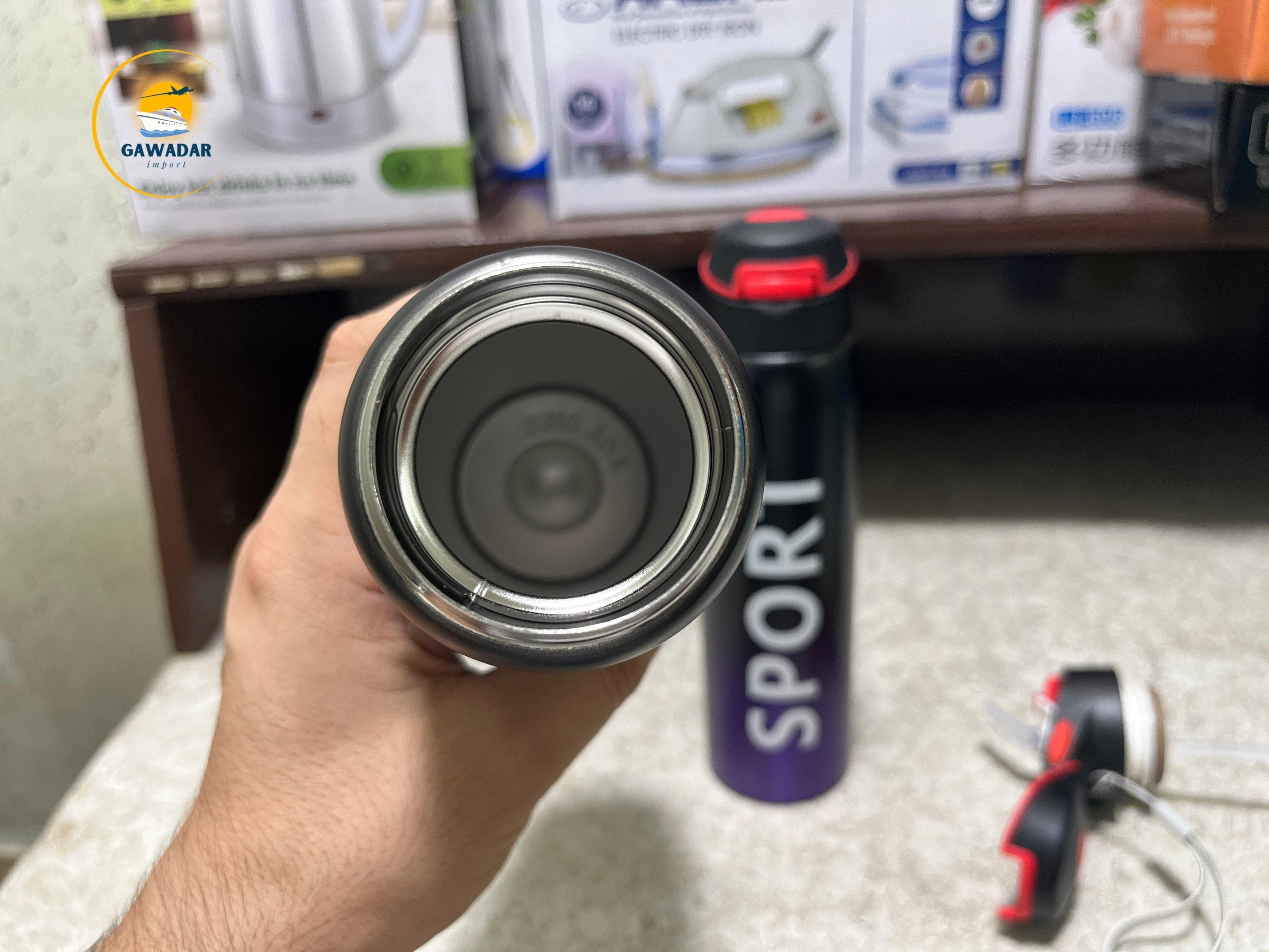 Hanif Traders's SPORT Brand Vacuum Water Bottle 500ml , Stainless Steel Build In Straw