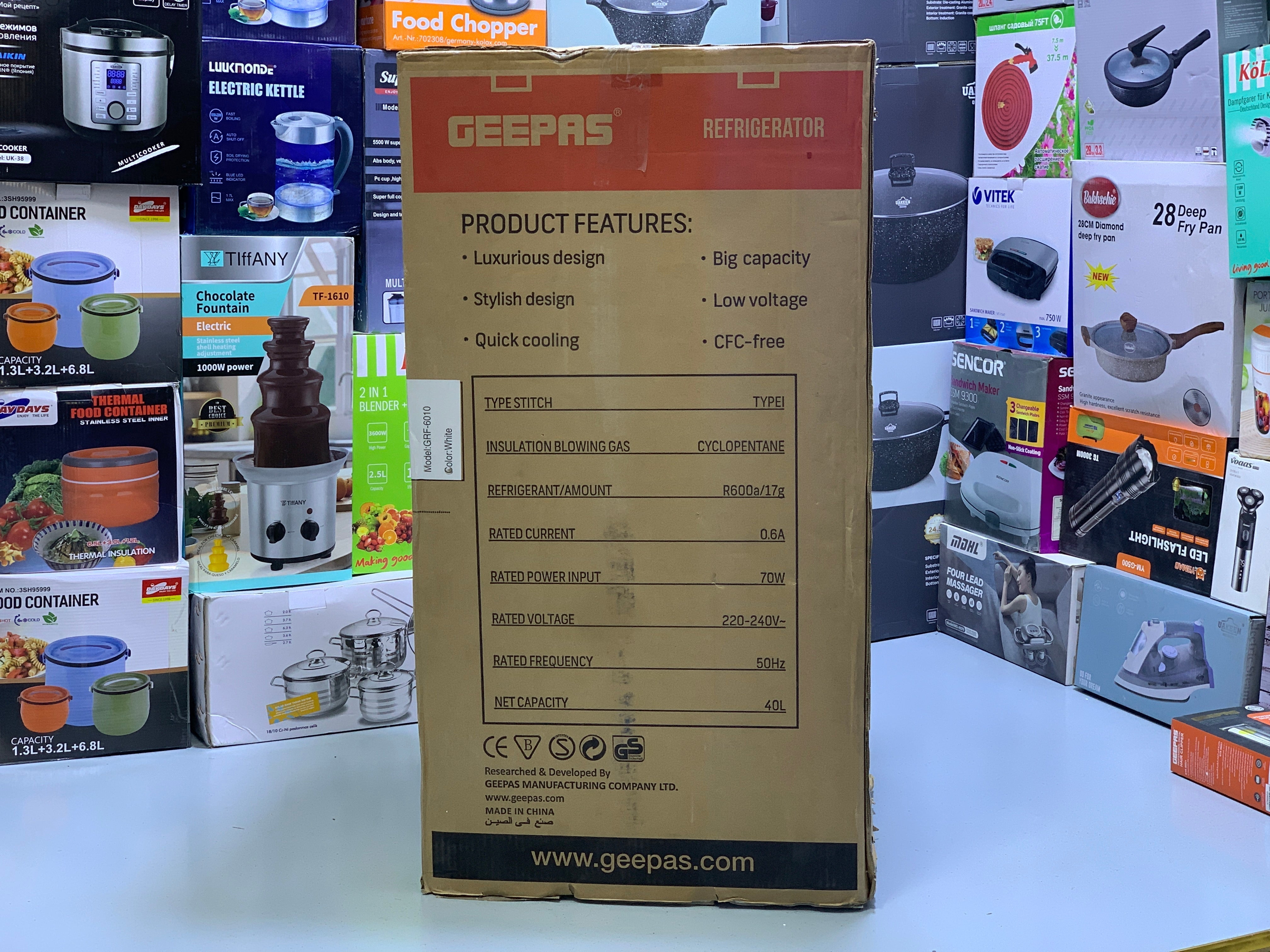 GEEPAS Mini Refrigerator 40L Space saving and efficient for Office and Room