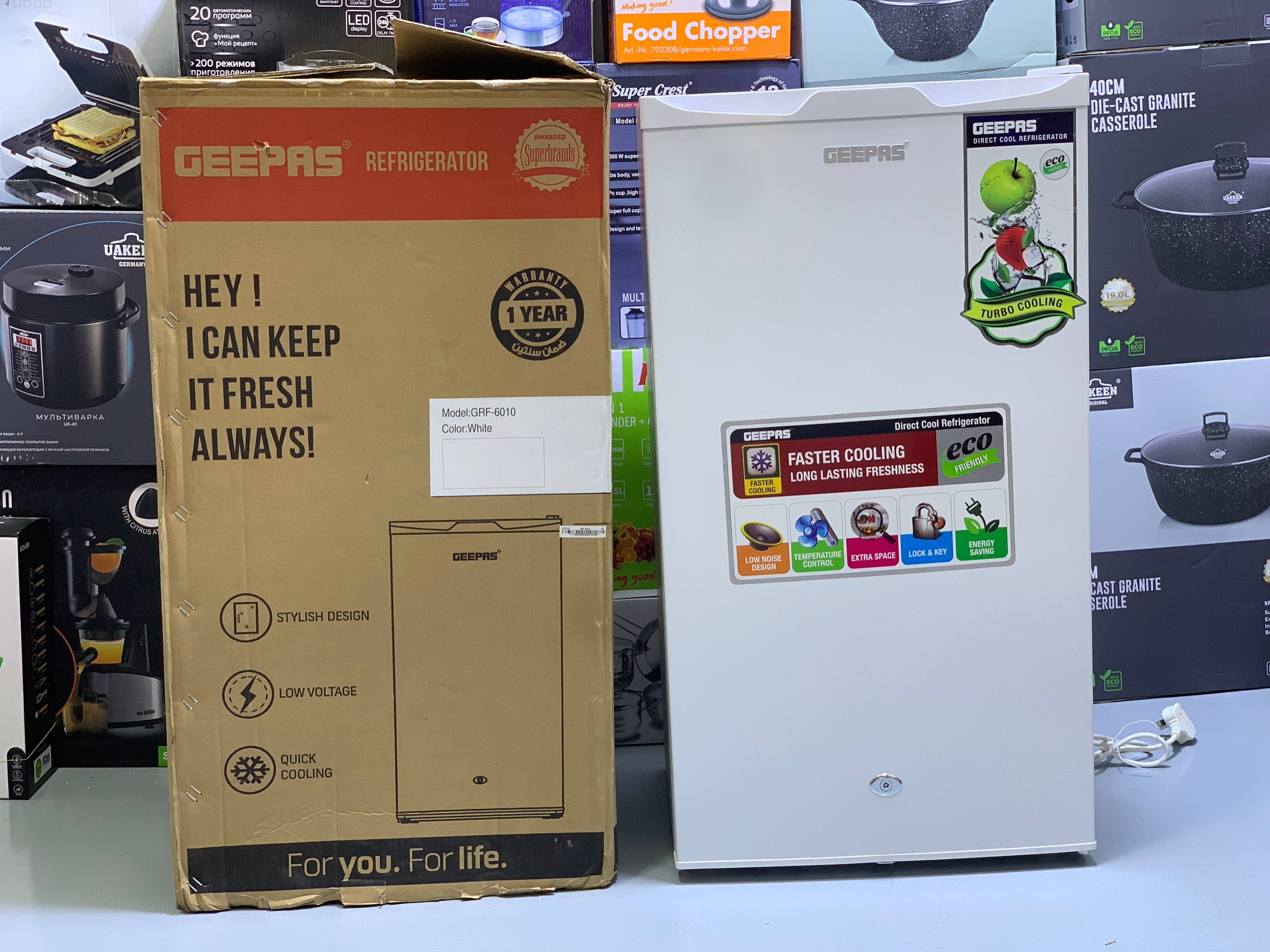 GEEPAS Mini Refrigerator 40L Space saving and efficient for Office and Room