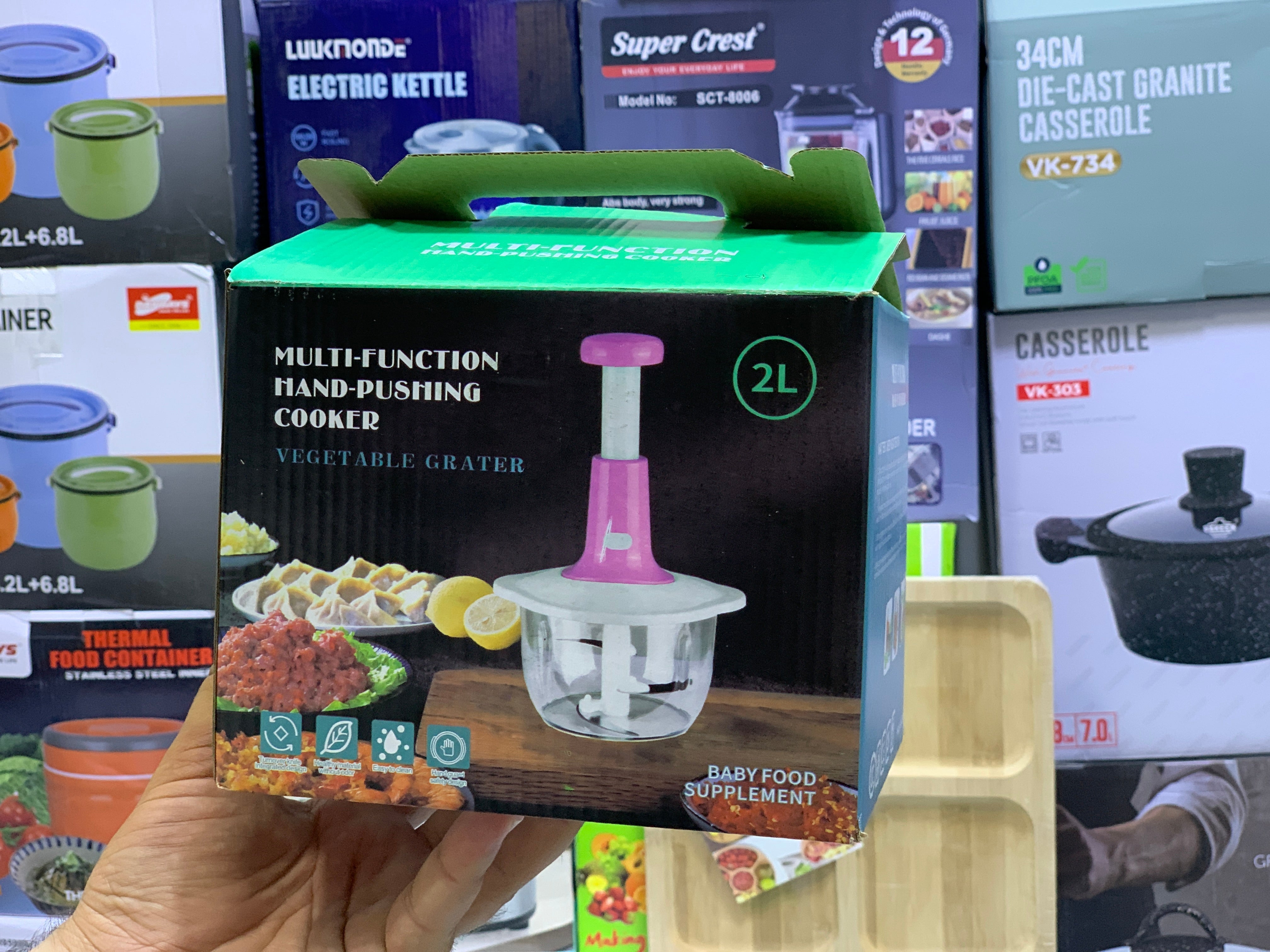 Vegetable Chopper 2L with Stainless Steel Bowl