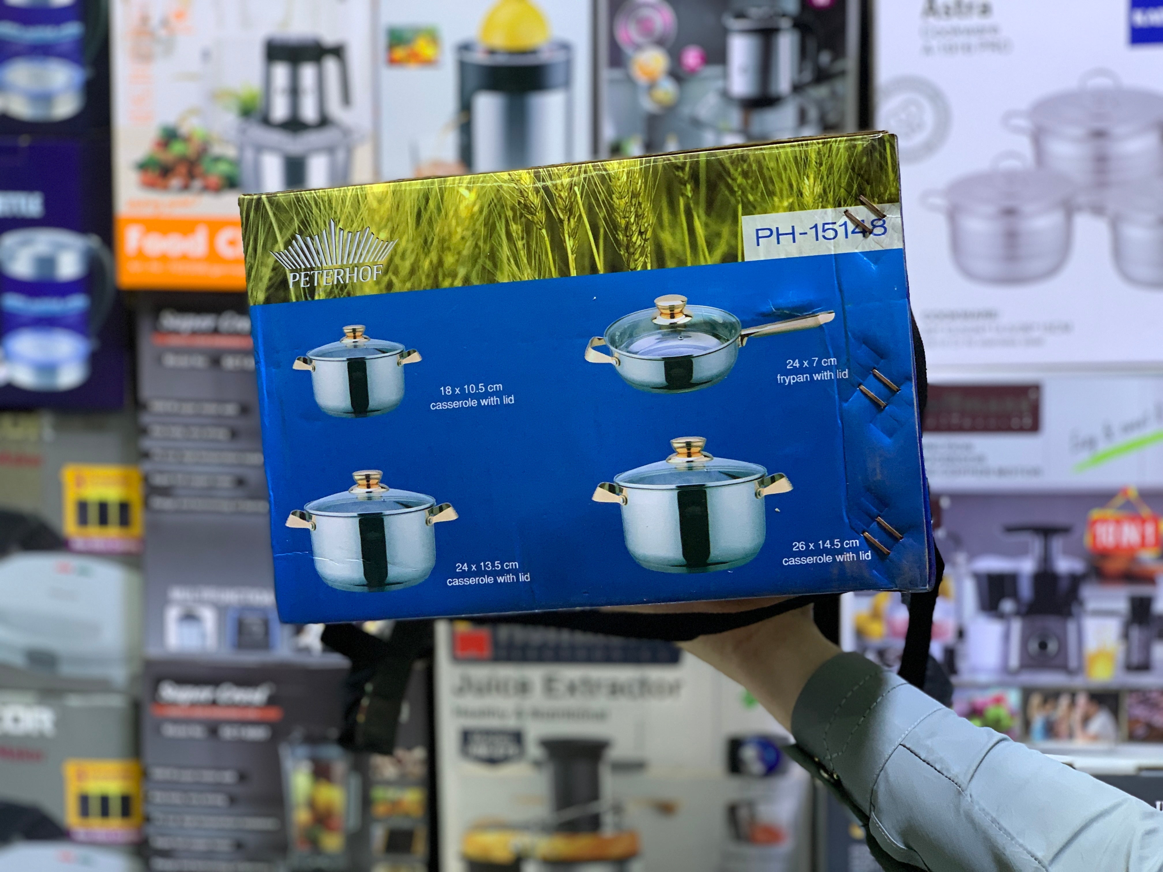 Peterhof 8 Pieces Cookware Set, 18/10 High Quality Stainless Steel