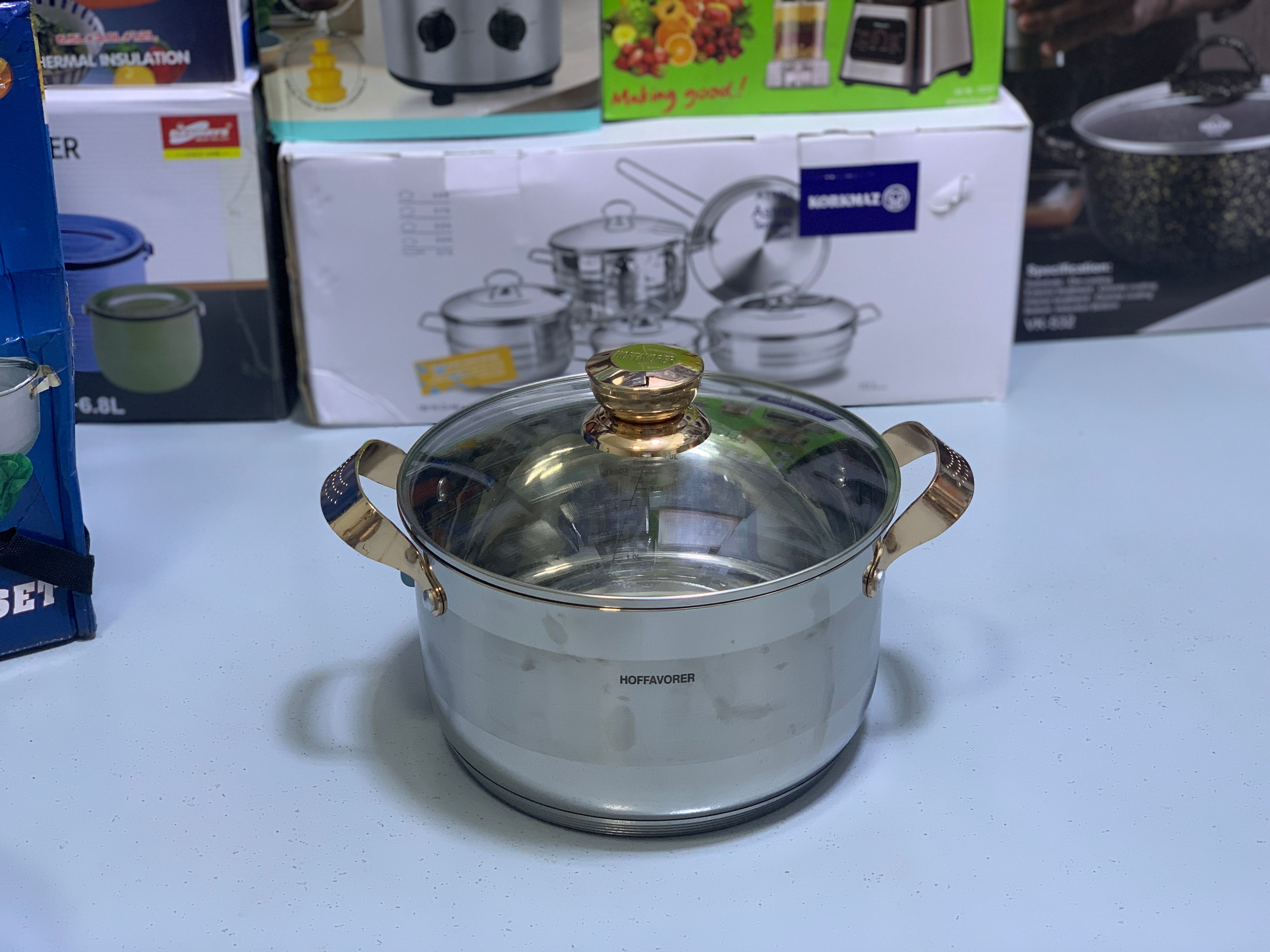 Hoffavorer 8 Pieces Cookware set Stainless Steel