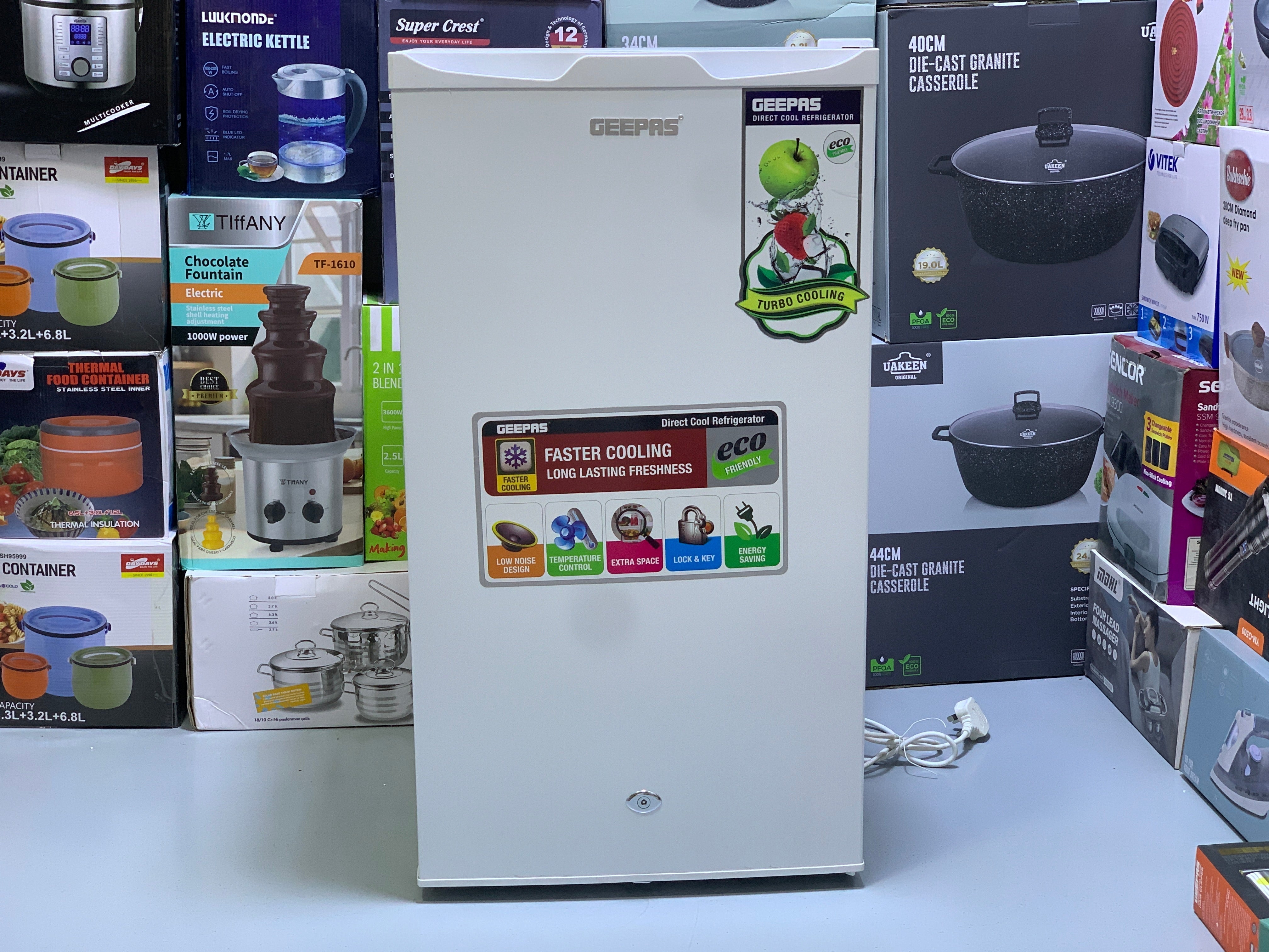 GEEPAS Mini Refrigerator 40L Space saving and efficient for Office and Room