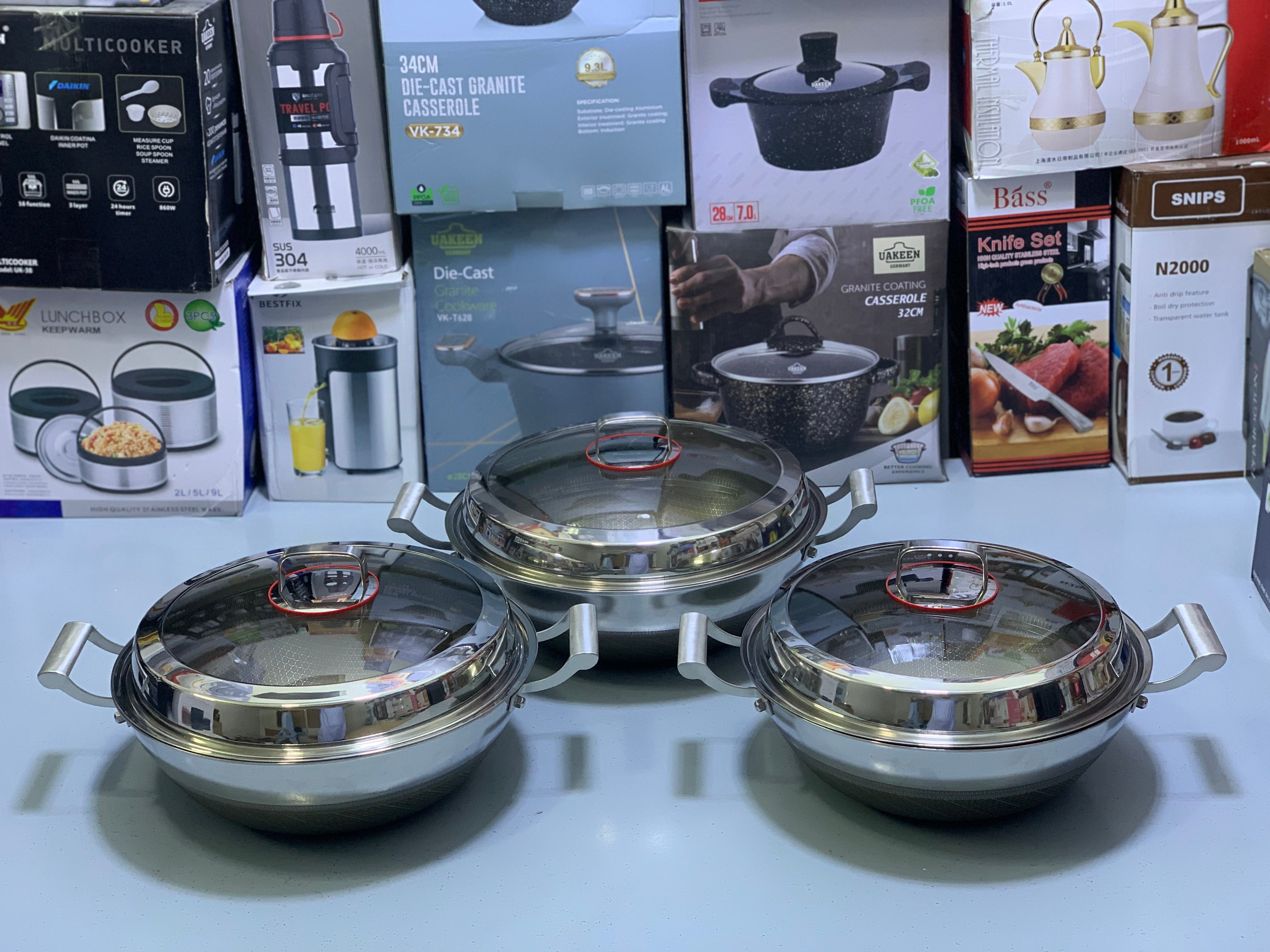 Laser Coating Handi , Karahi, Silver Gray