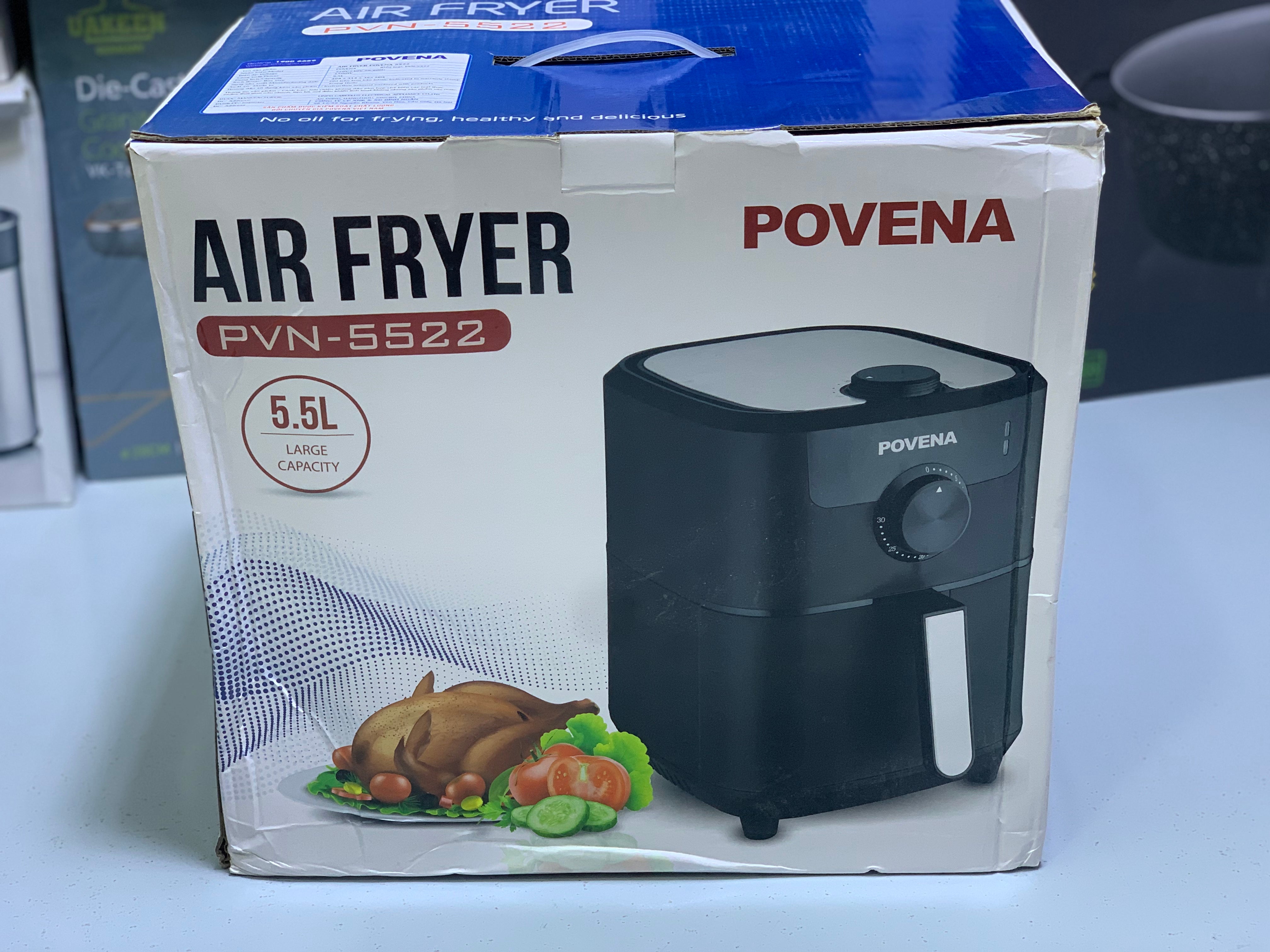 Povena Healthy Air Fryer 5.5L capacity Temperature Control