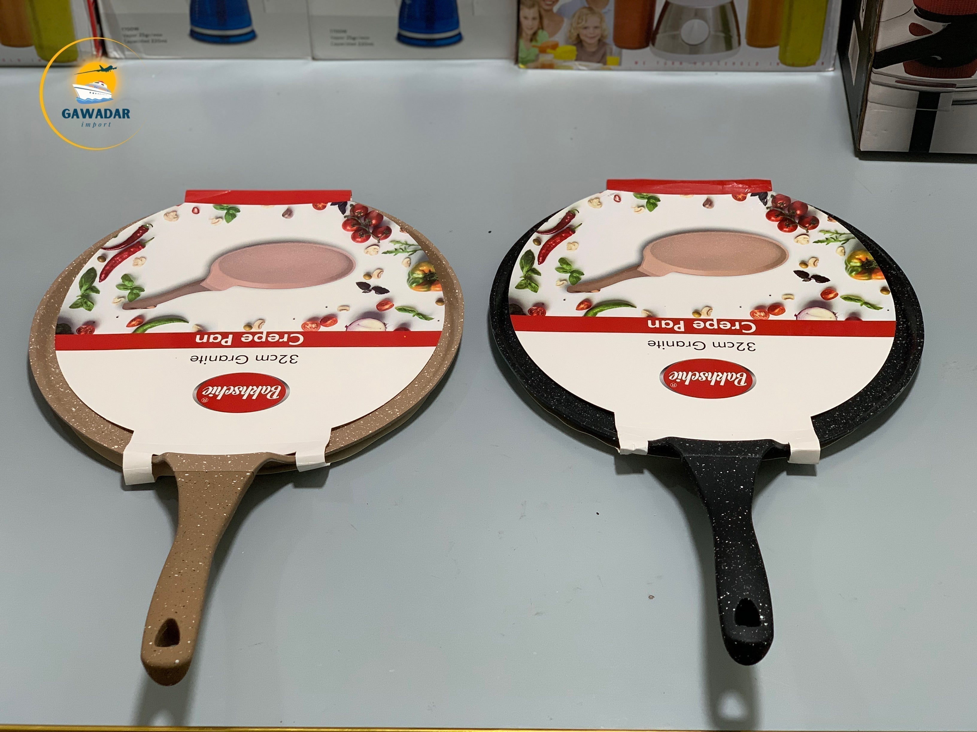 Bakhschie Brand Pure Granite non-stick Tawa of 32cm Black Color