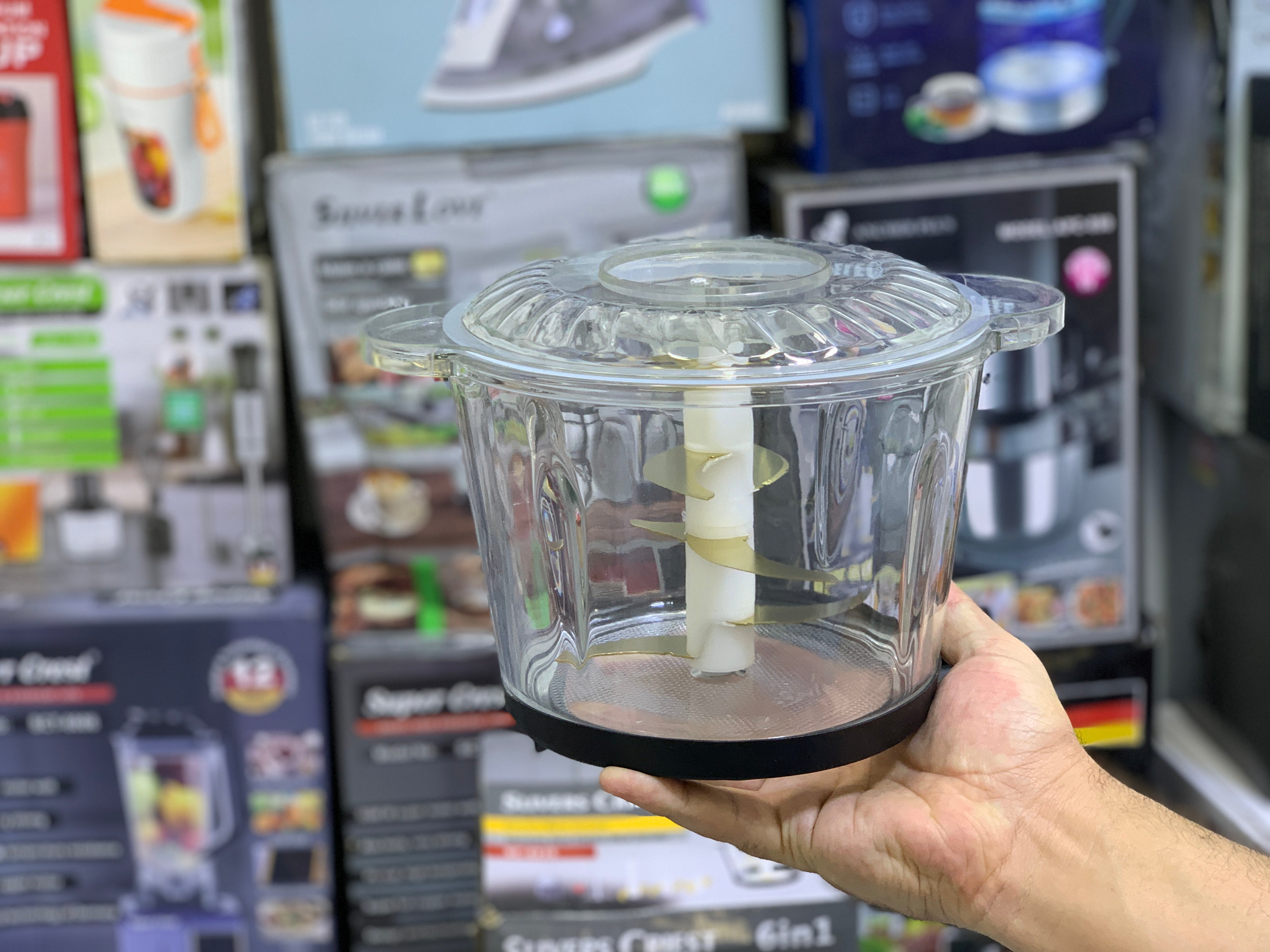 6 in 1 Food Chopper and Garlic Shredder,  double bowls and double blades