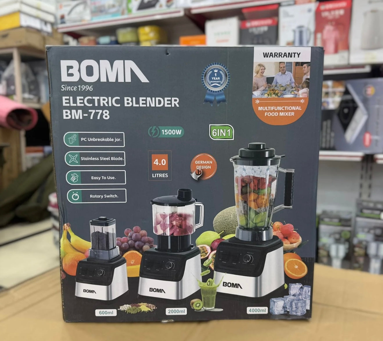 German Lot Imported Boma  BM 778 6-in-1 4L Blender