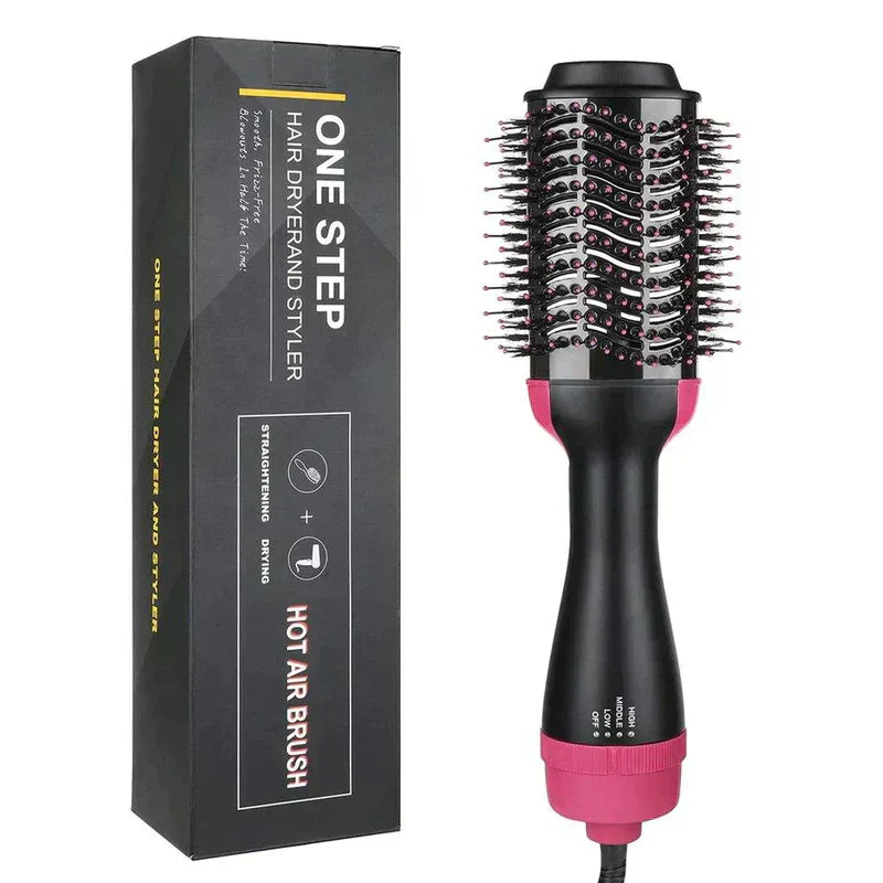 Hanif Traders™ 3-In-1 Electric One Step Hair Straightening Brush One Step Hot Air Brush Dryer + Styler