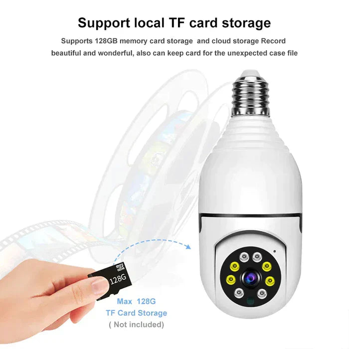 Hanif Traders™ Wireless Bulb Security Camera 360°Rotational View