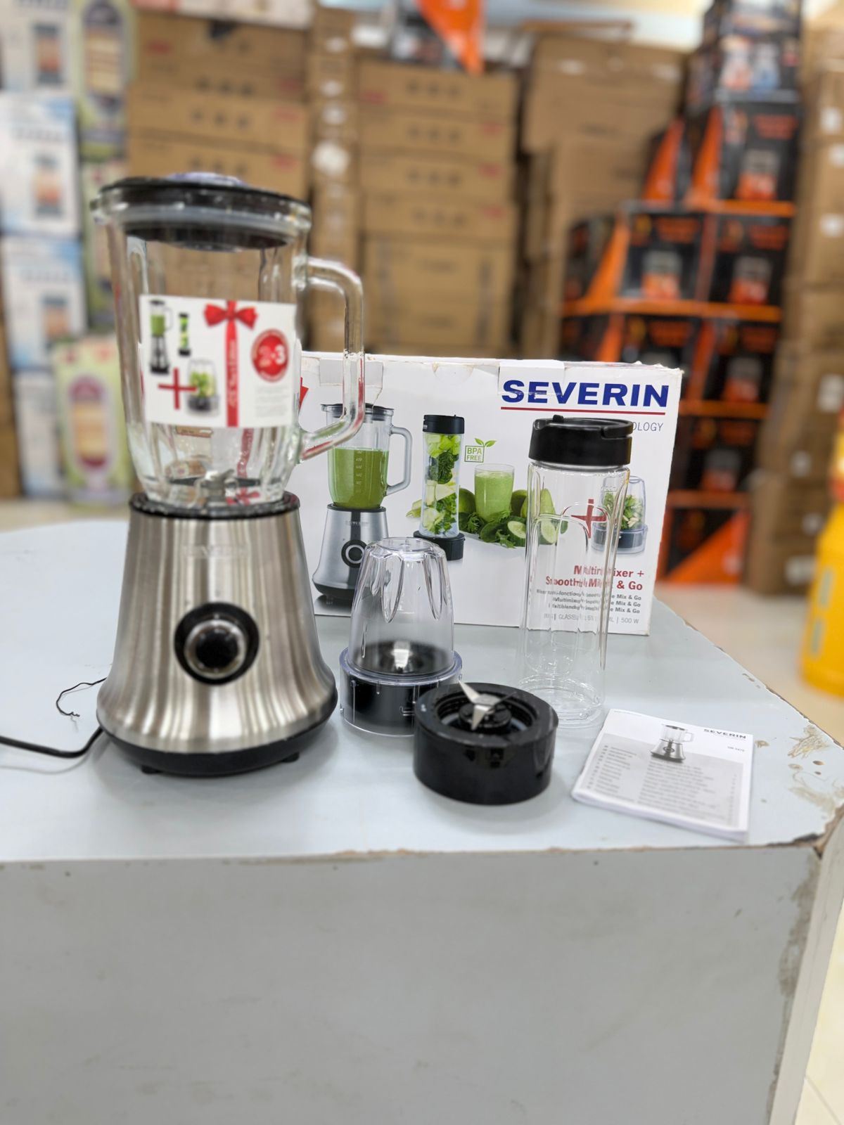 German brand SEVERIN “3-in-1” style blender (model SM 3737 – Multimixer + Smoothie Mix & Go)