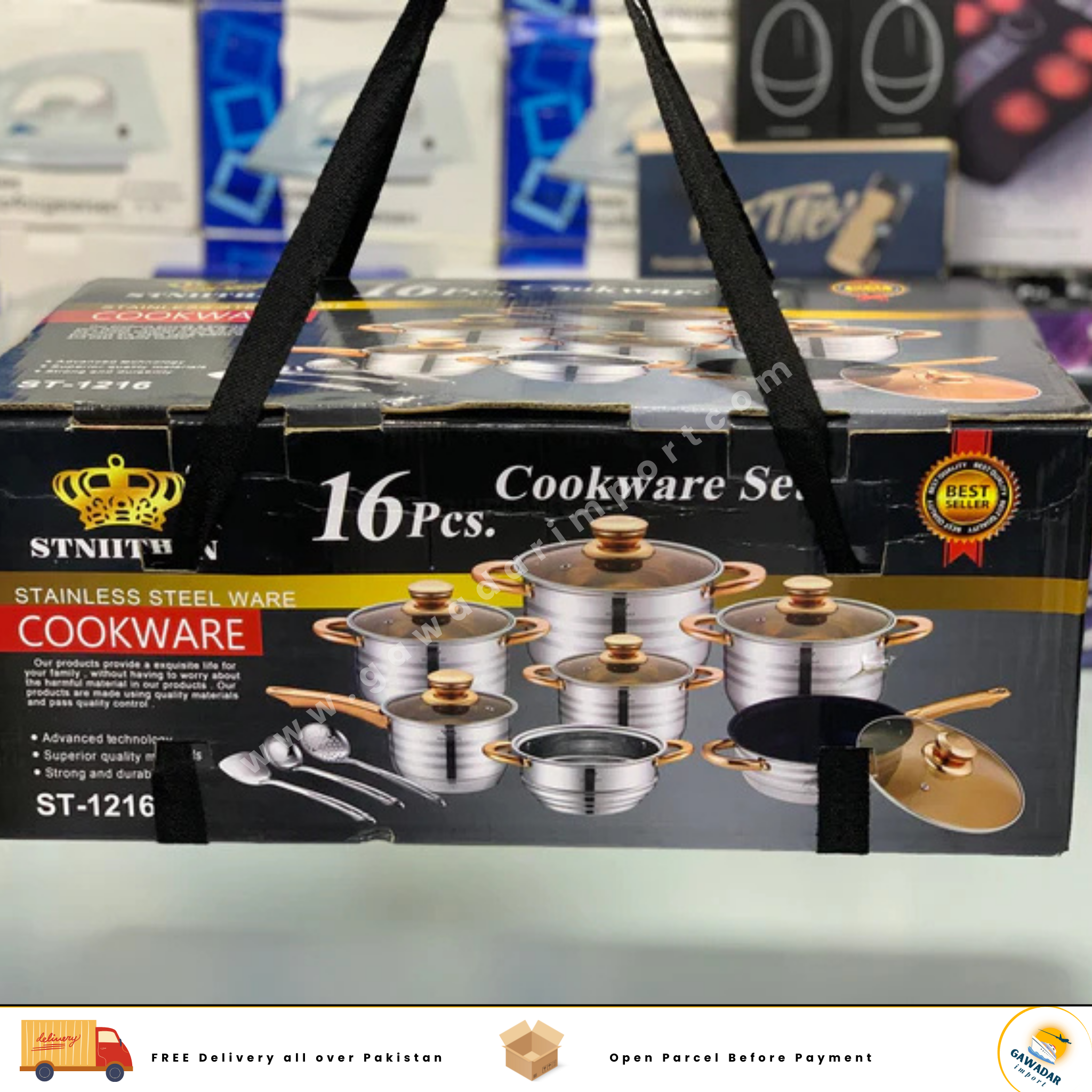 16 Pieces STNIITHAN Stainless Steel Cookware Set