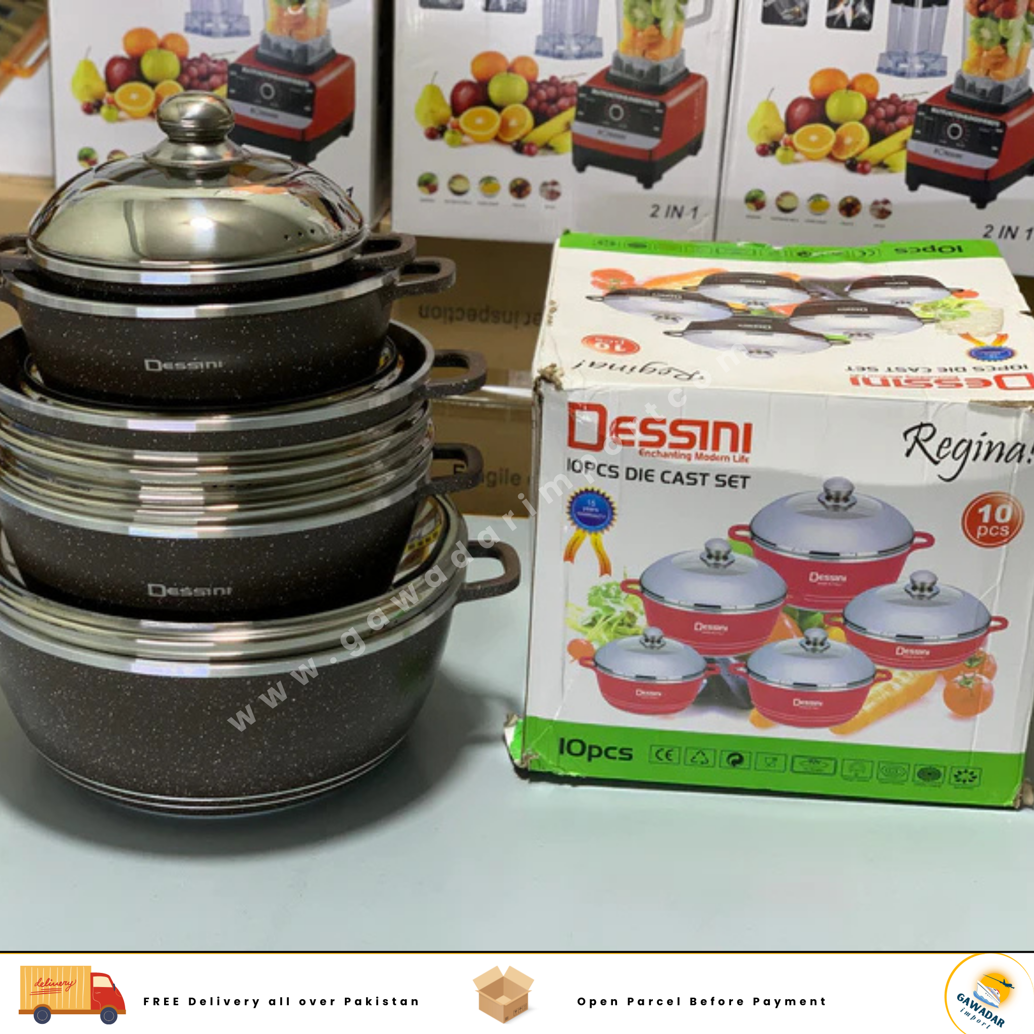 10 PCS  Dessini Die Cast cookware Set