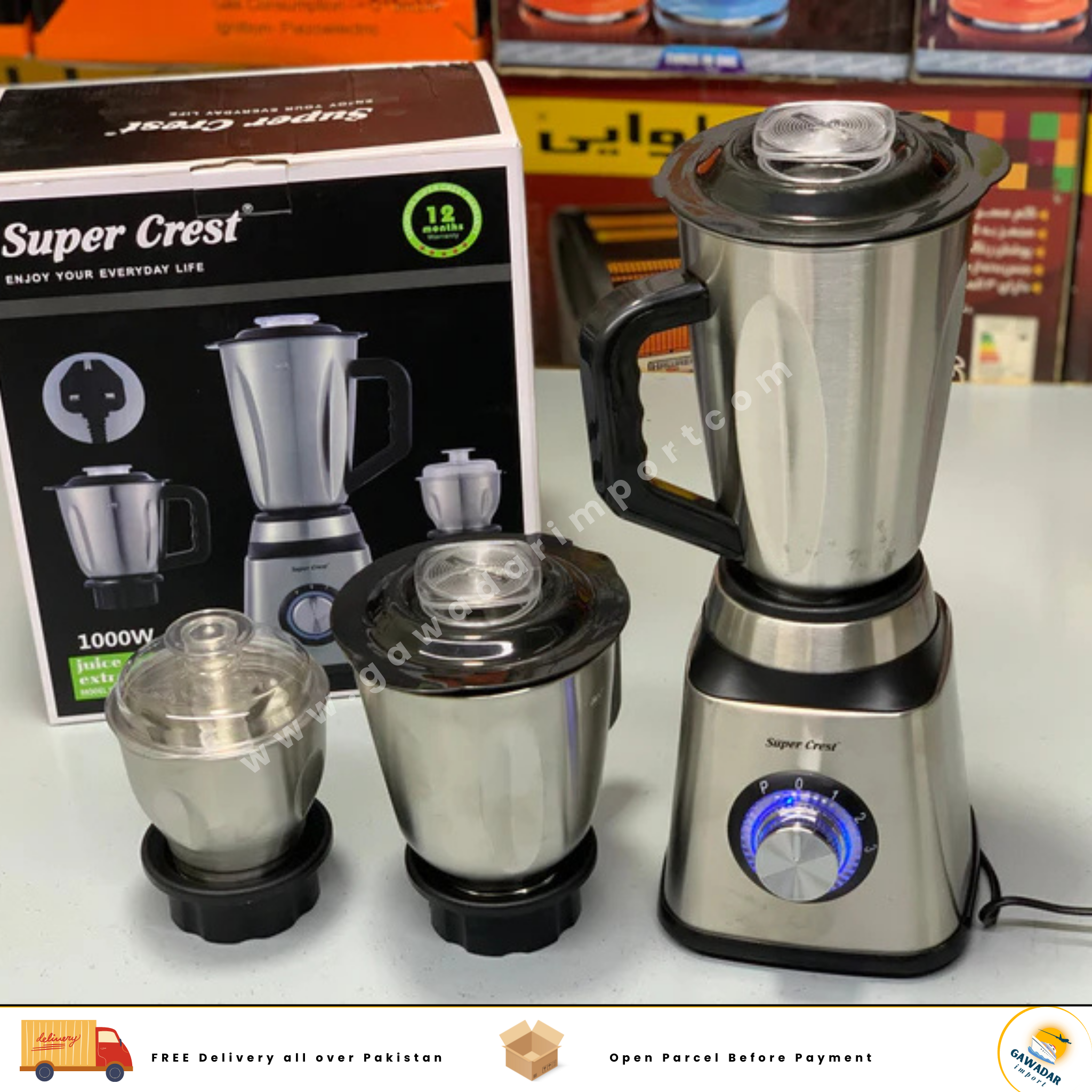 Super Crest 3 in 1 Juicer ,Blender and Chopper
