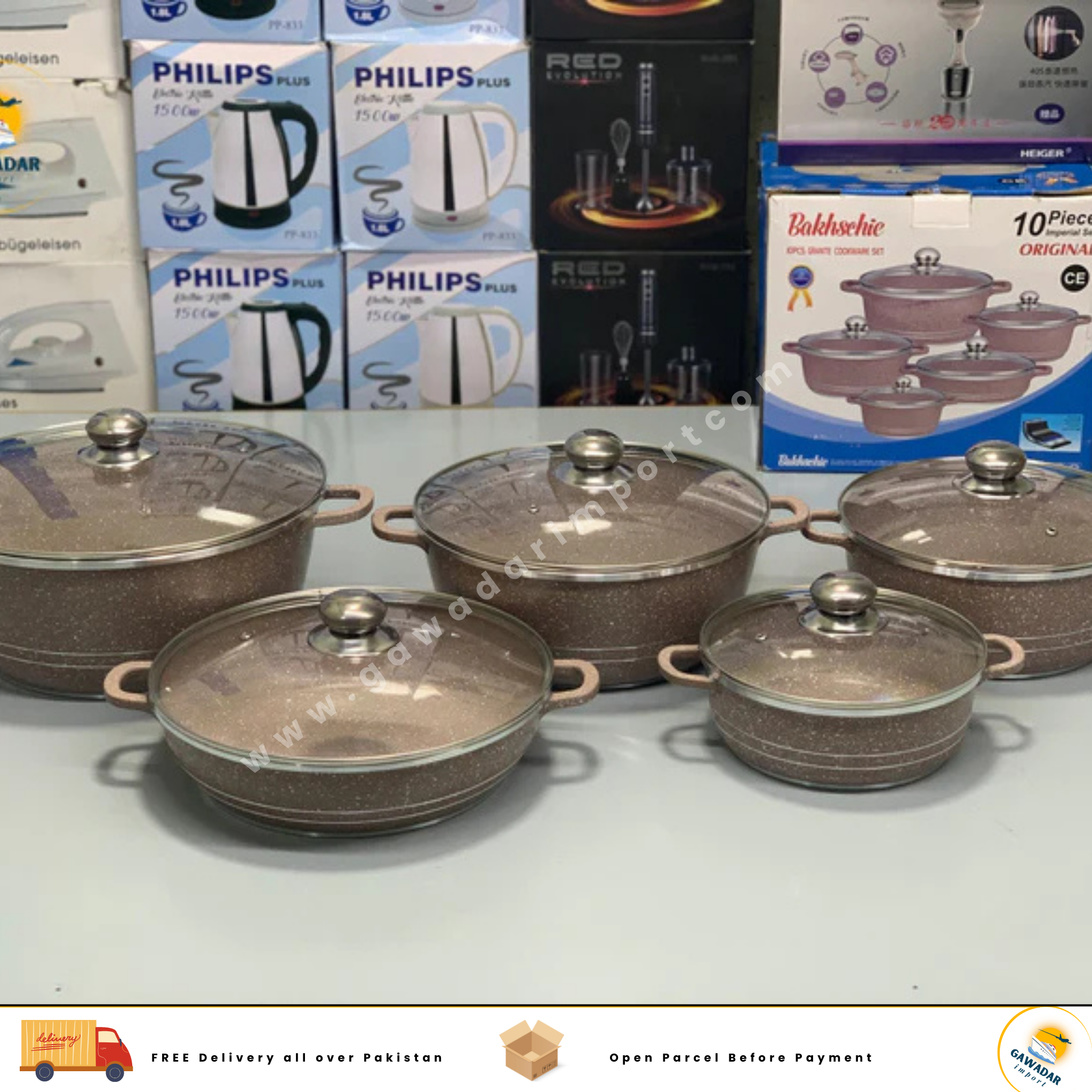 10 pieces Granite Cookware Set of Bakhschie Brand