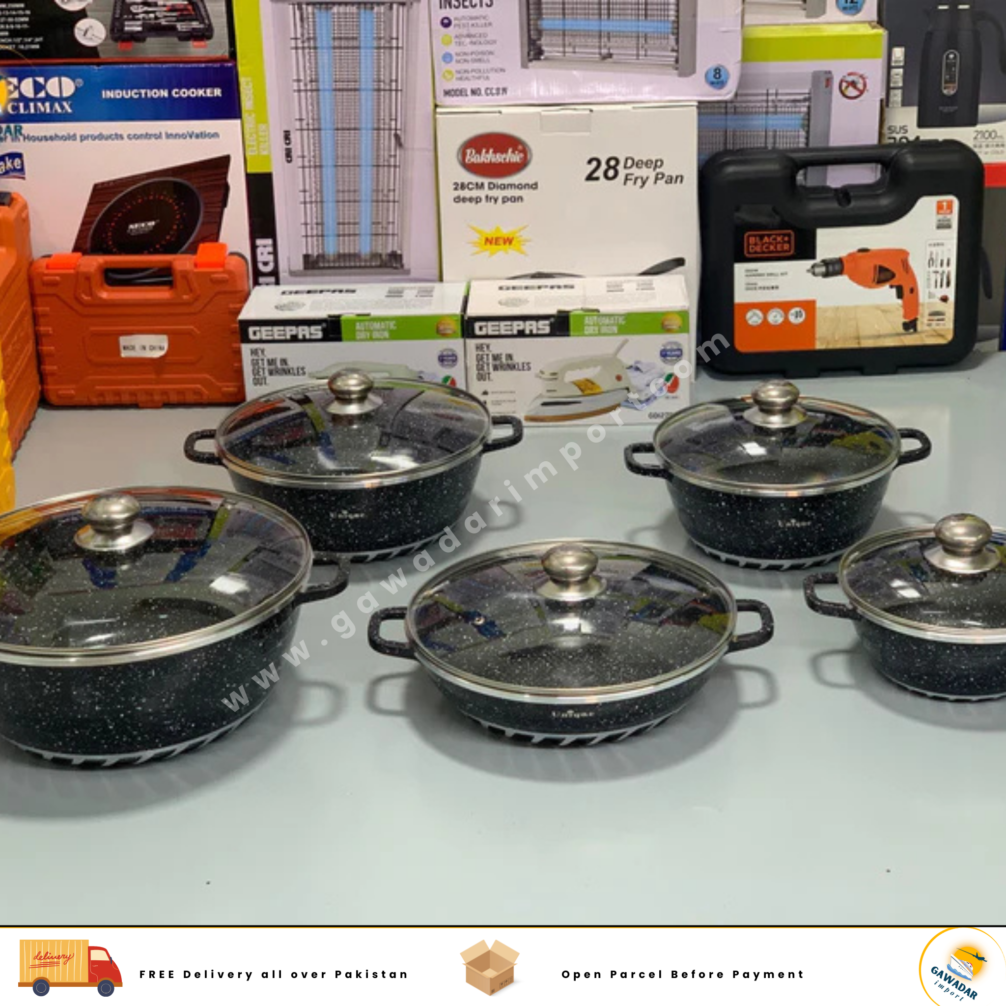 Imported Unique's 10 Pieces Cookware Set