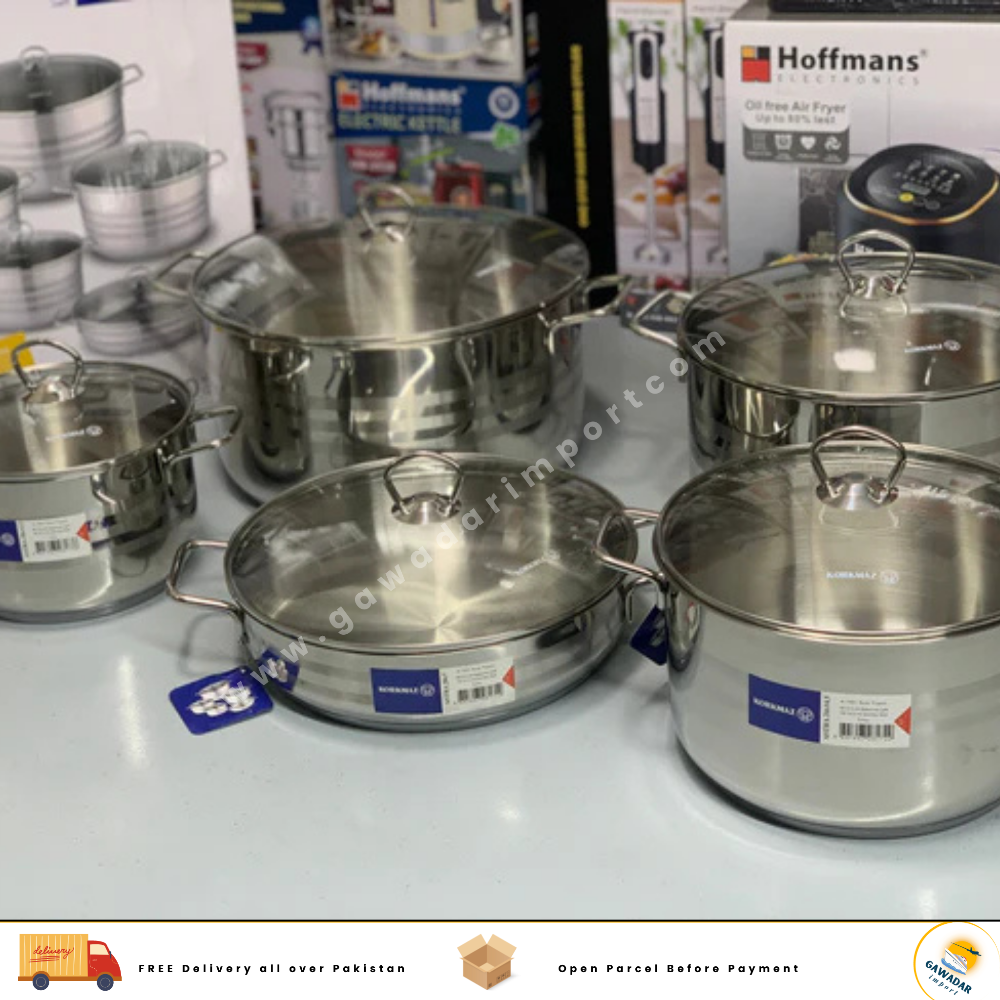 Korkmaz Turkish Original 10 Pieces Cookware Set Stainless Steel