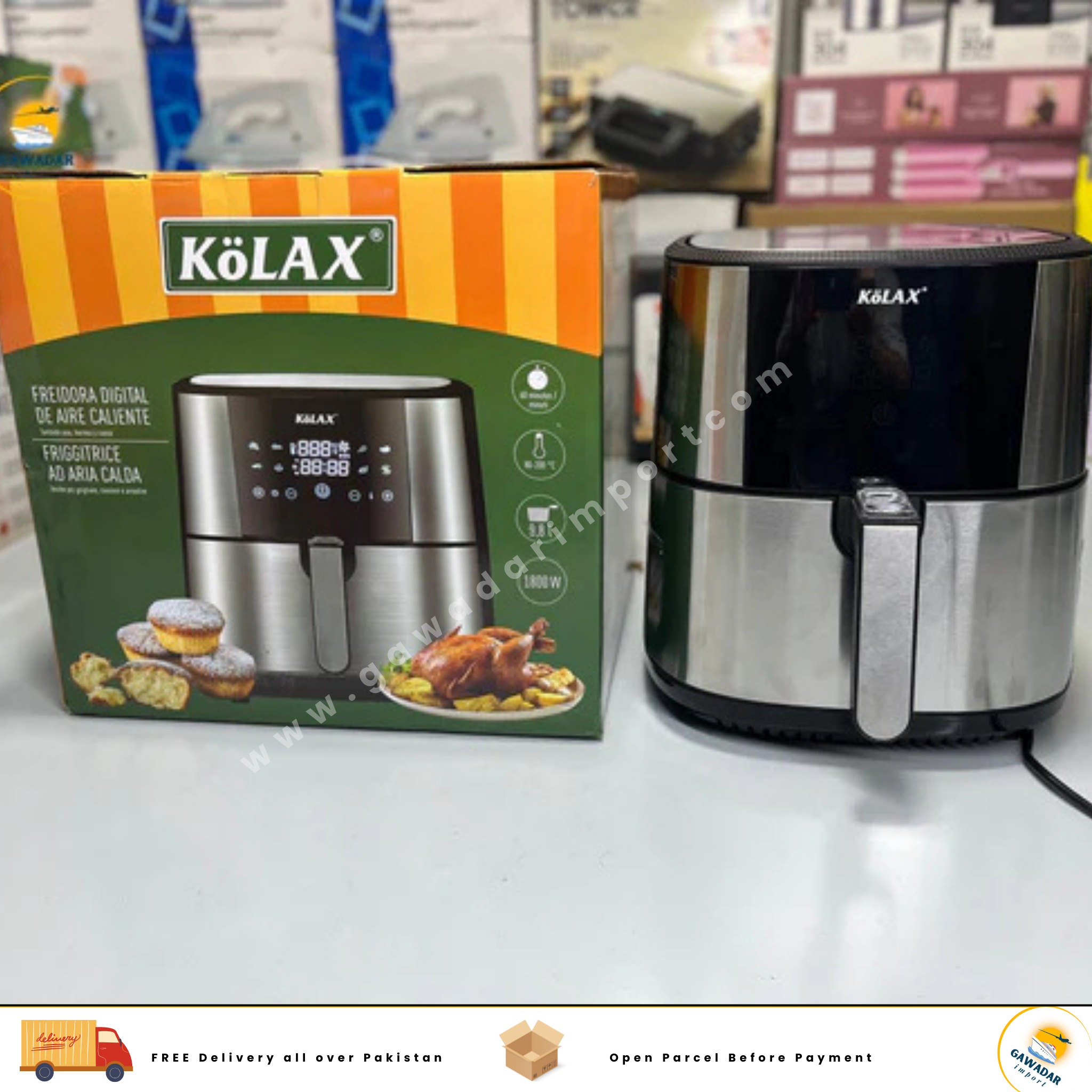 Imported Air Fryer of Kolax Brand - 1800 Watt Power, 9 liters Capacity