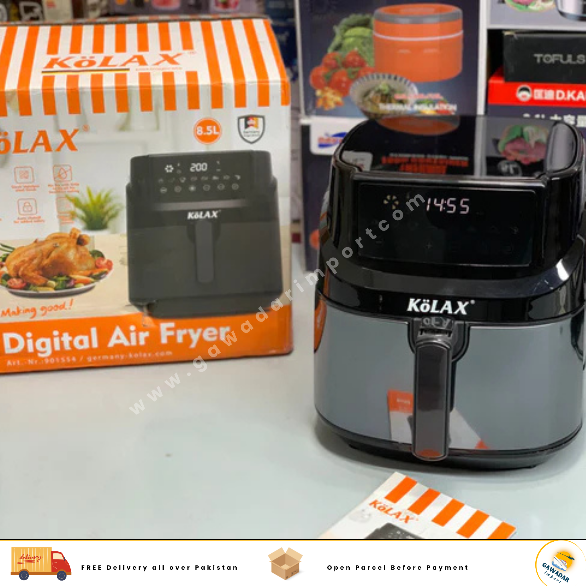 KOLAX Digital Air Fryer 2000w 8.5L Capacity