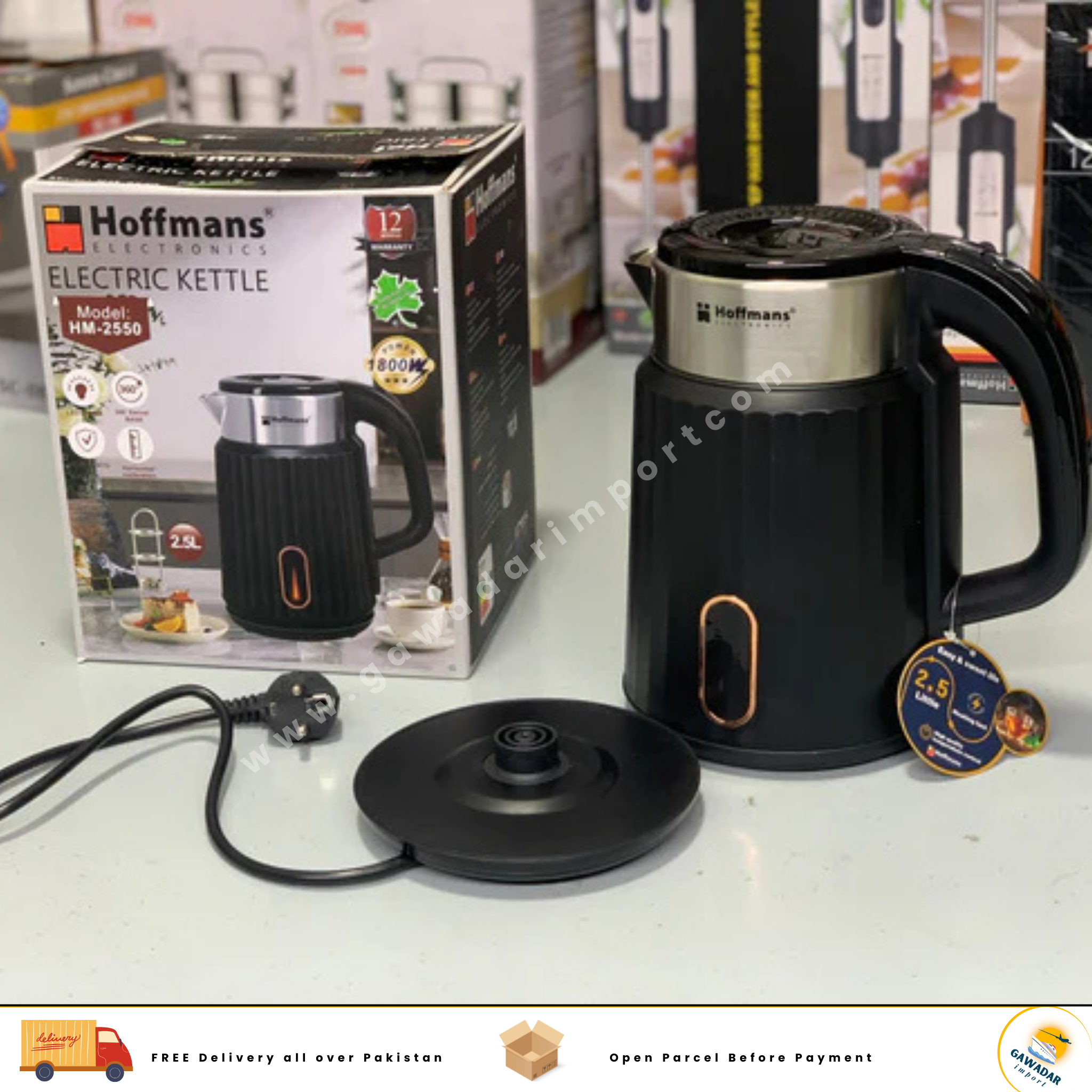 Hoffmans Electronics Electric Tea Kettle 2.5 with Digital Indicator