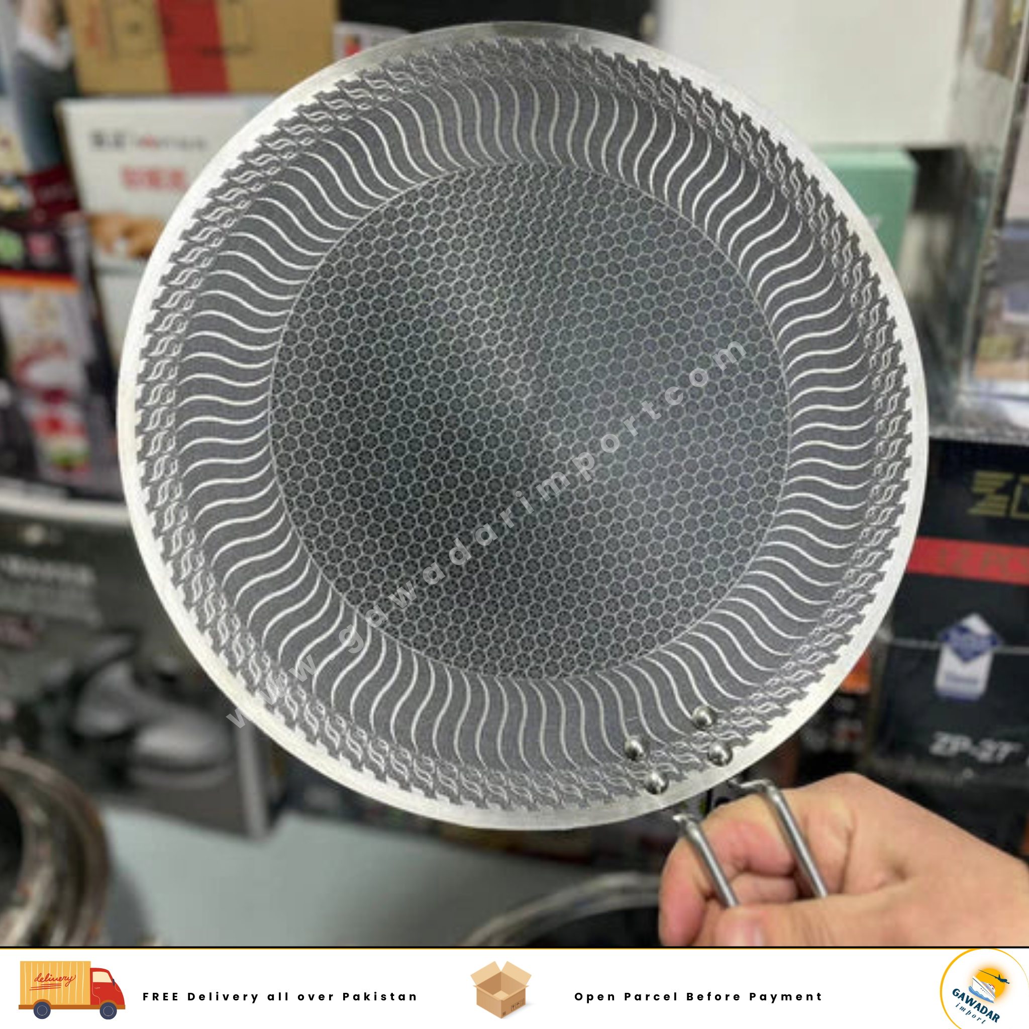 Laser Coating Taw 34cm With Long Handle Non Stick and Stainless Steel