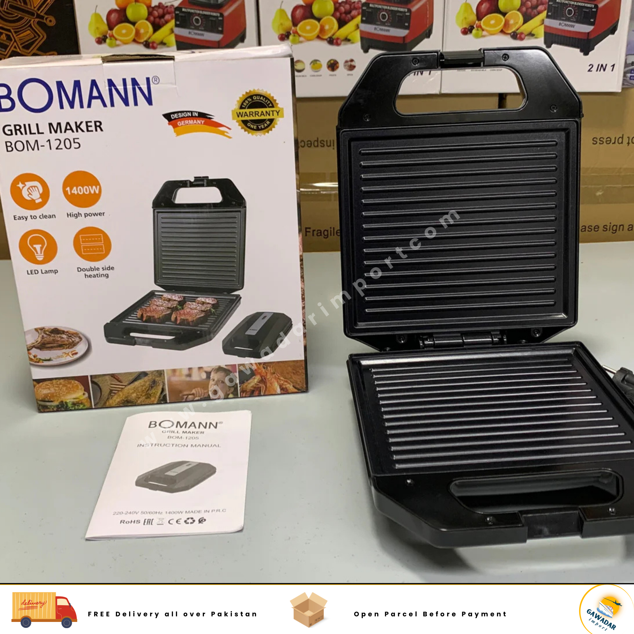 Original German Bomann Grill Maker  BOM 1205 with 1 Year Warranty