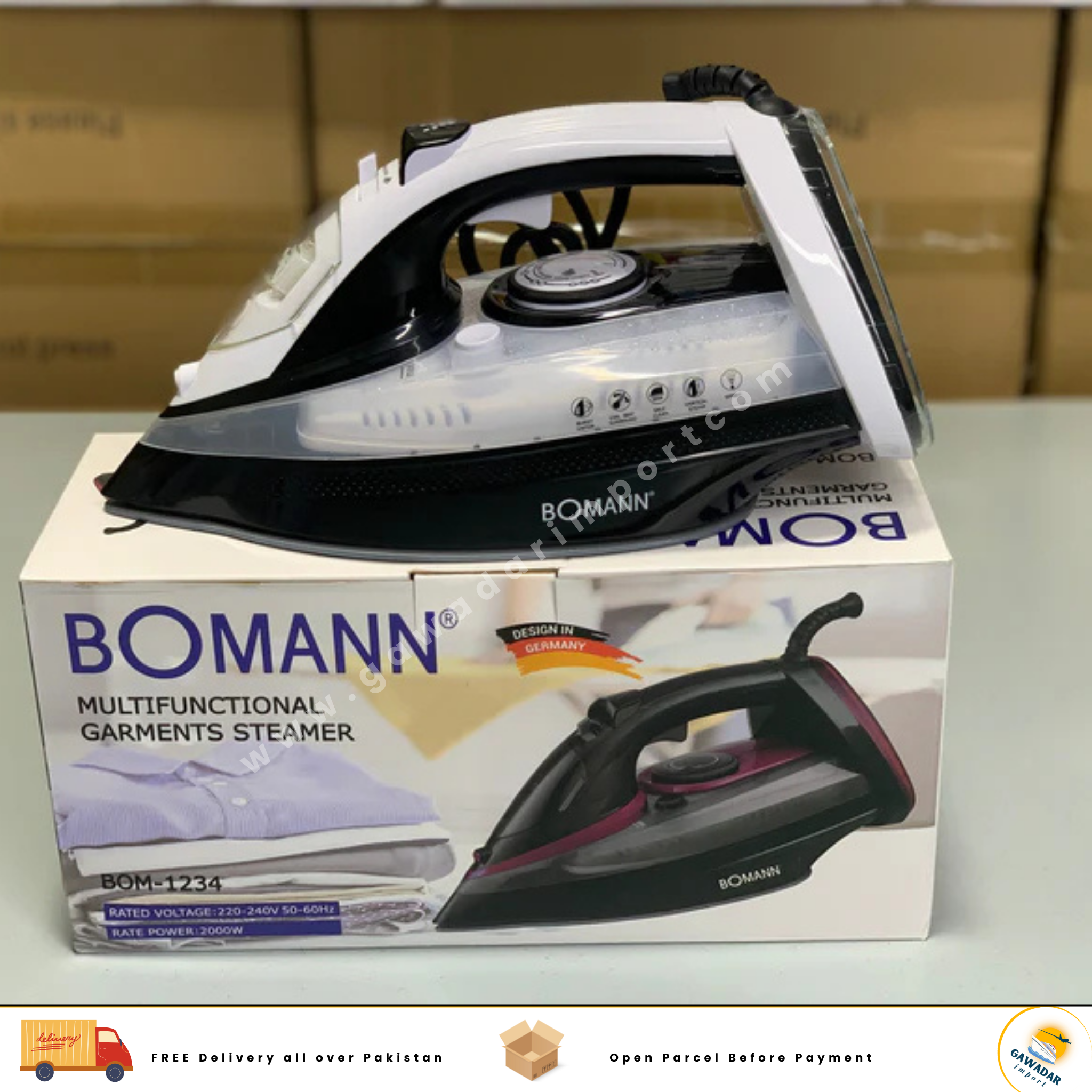 Bomann Brand 1 Year Warranty Steam iron Model BOM-1234