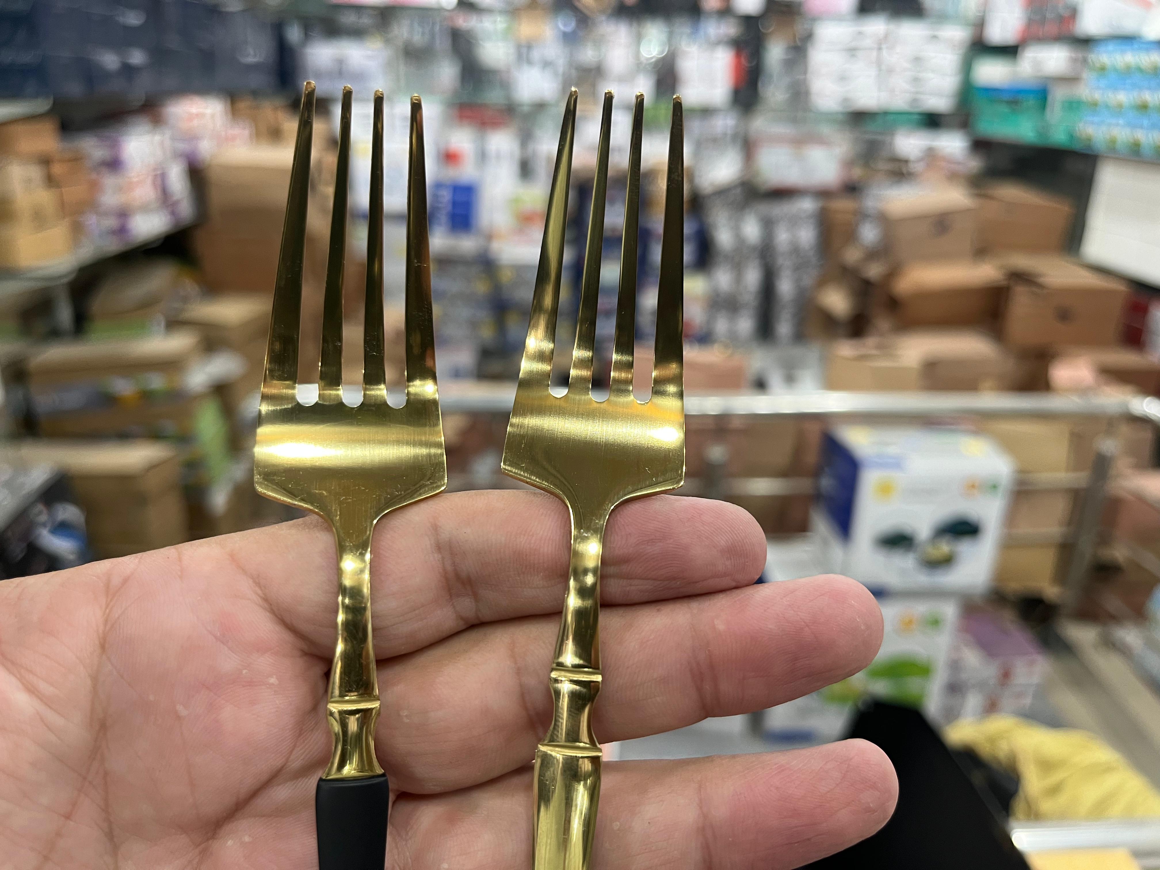 Hanif Traders™ High Quality Polished Cutlery Set Golden and Half Golden Stainless Steel